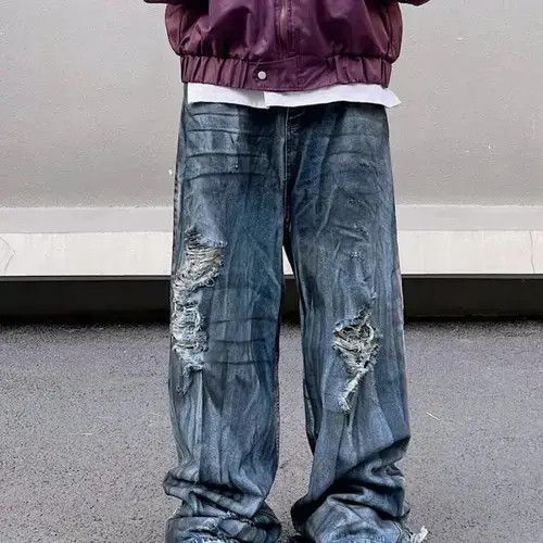 Designer × Japanese Brand × Vintage distressed faded ripped damaged jeans Size US 31 - 4 Thumbnail