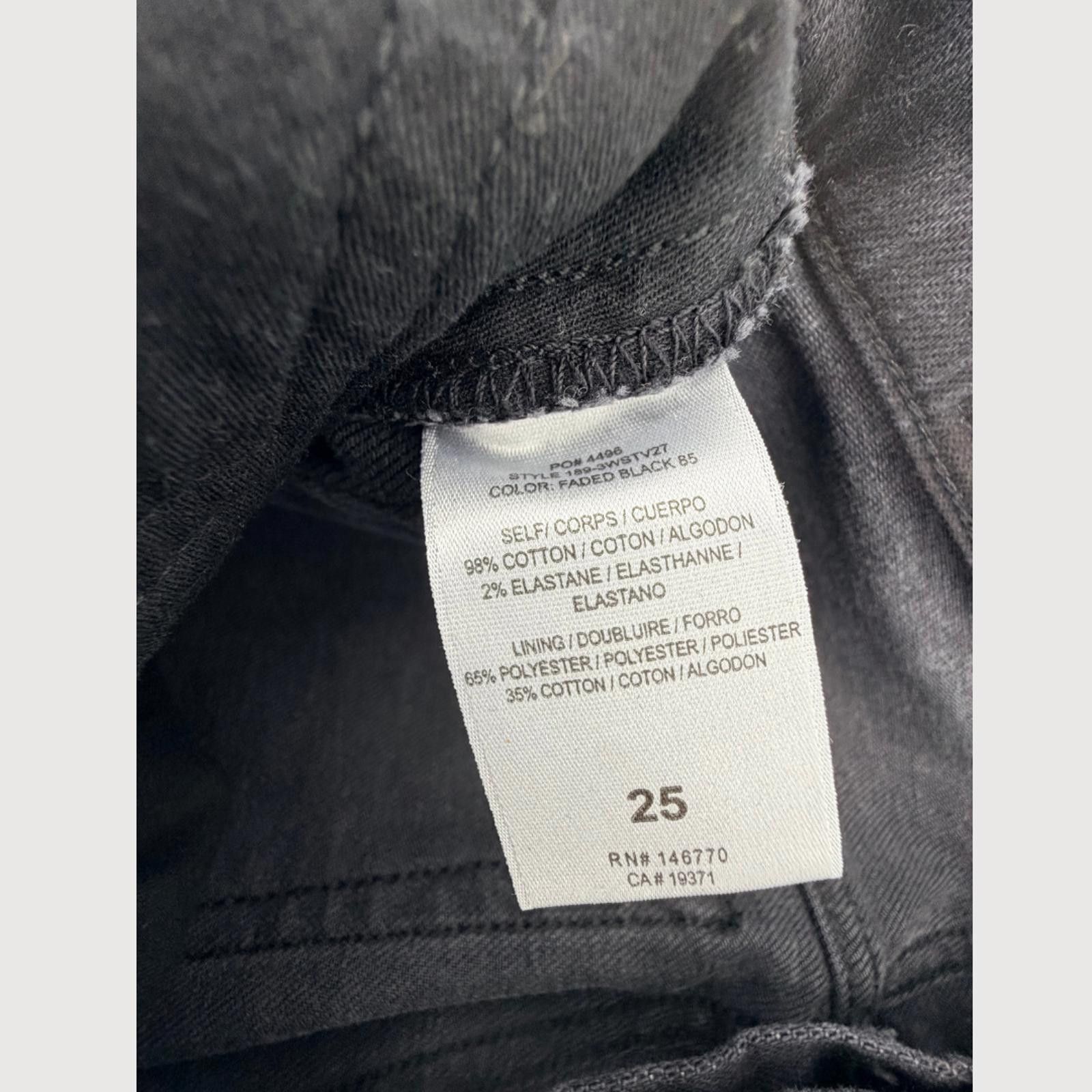 RE/DONE RE/DONE High Rise Stove Pipe Jeans in Faded Black, Size 25 Size 25" / US 0 / IT 36 - 4 Thumbnail