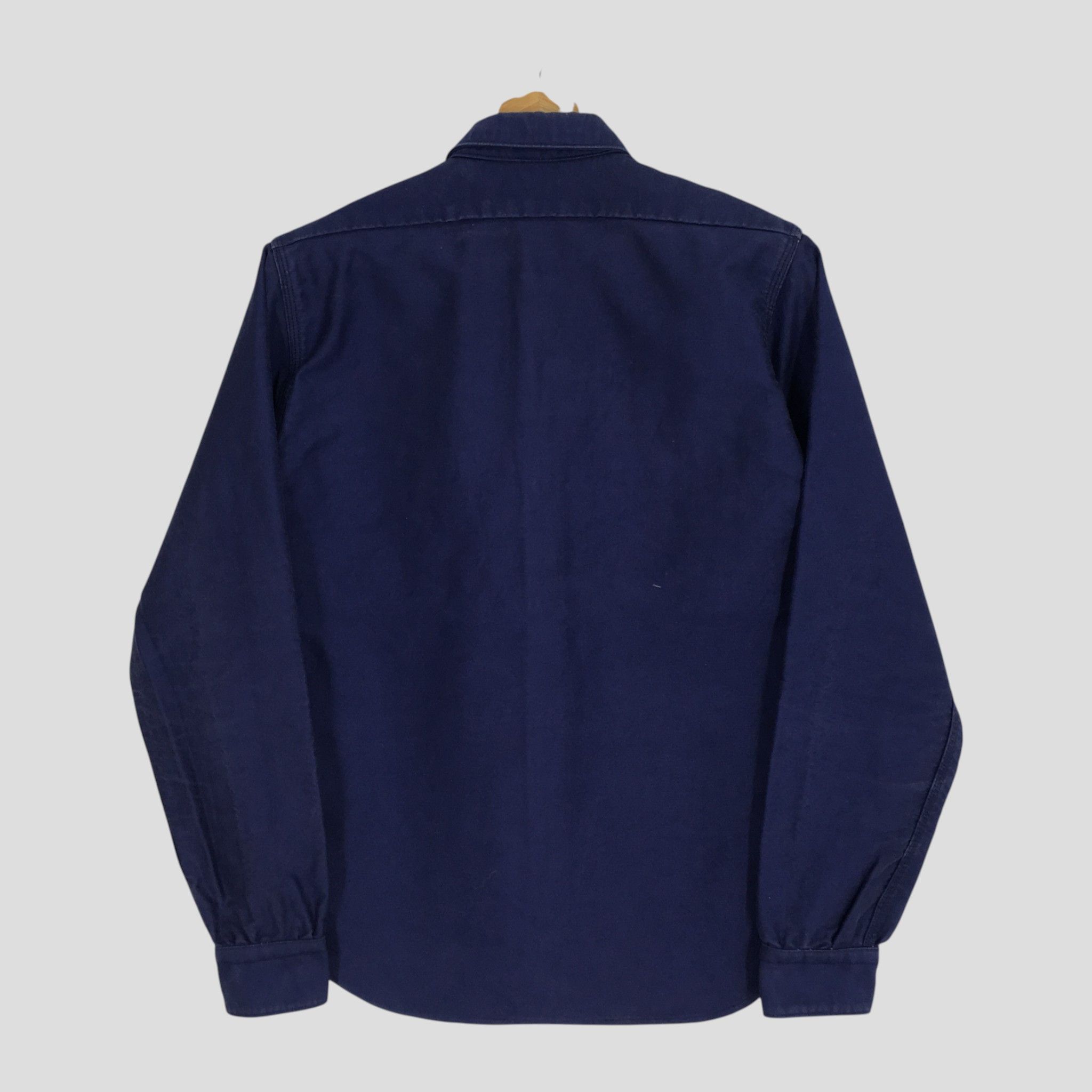 Japanese Brand Vintage 90s Cotton Frenchwork Sanforized Indigo Blue Japan Size US M / EU 48-50 / 2 - 2 Thumbnail