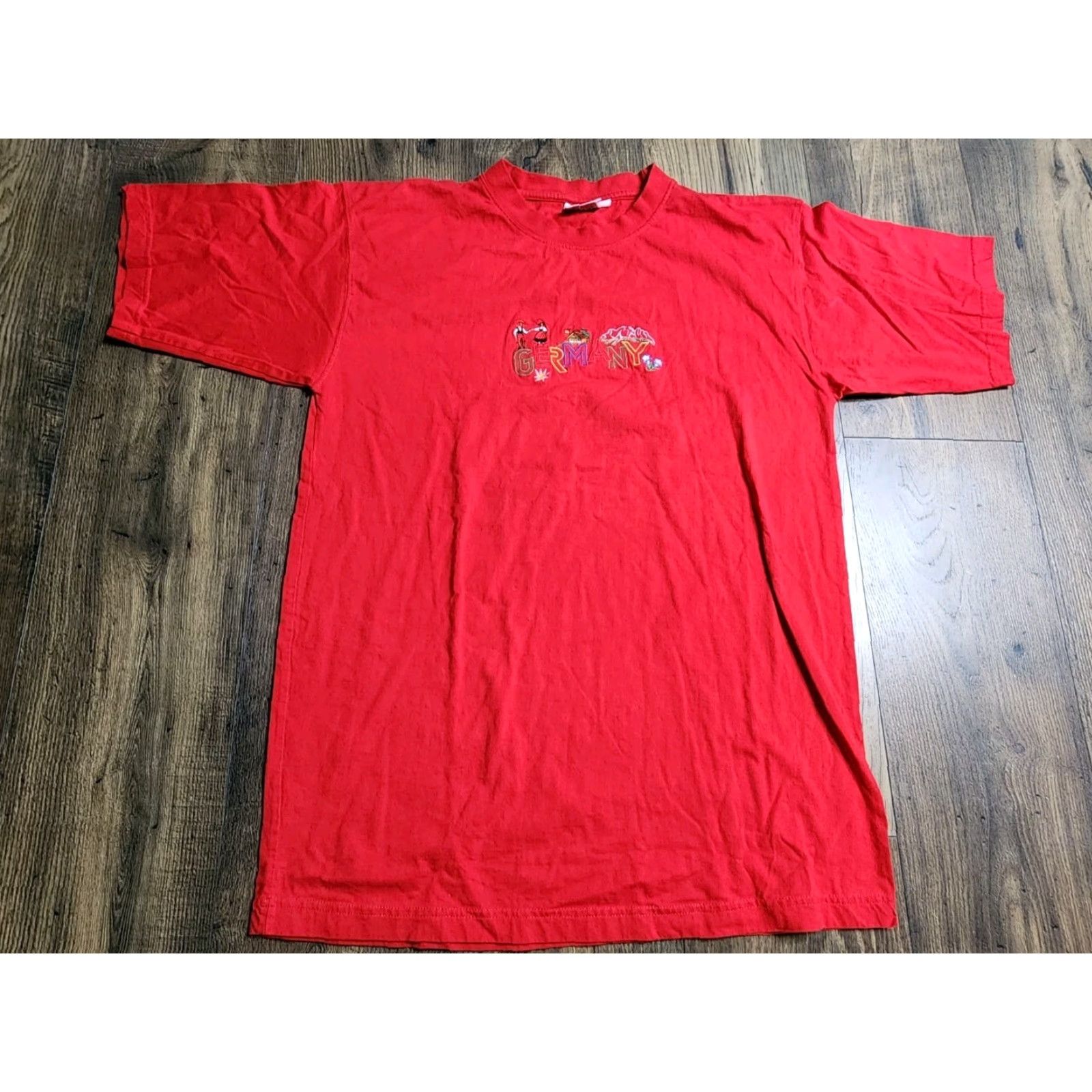 Vintage VINTAGE Tago Germany Embroidered Travel T Shirt Mens XL Red Short Sleeve Crew Neck 1990s Germany Theme Logo/Embroidered Size US XL / EU 56 / 4 - 2 Thumbnail