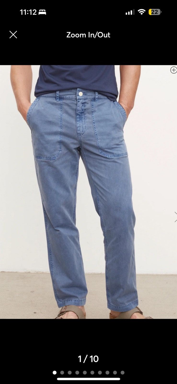 image of Toby Sanded Twill Pant in Blue, Men's (Size 32)