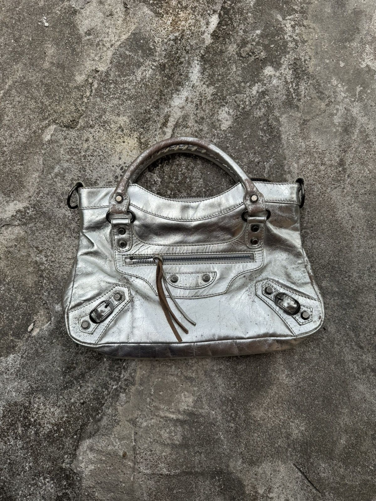Vintage Leather Silver Bags City Size ONE SIZE - 1 Thumbnail