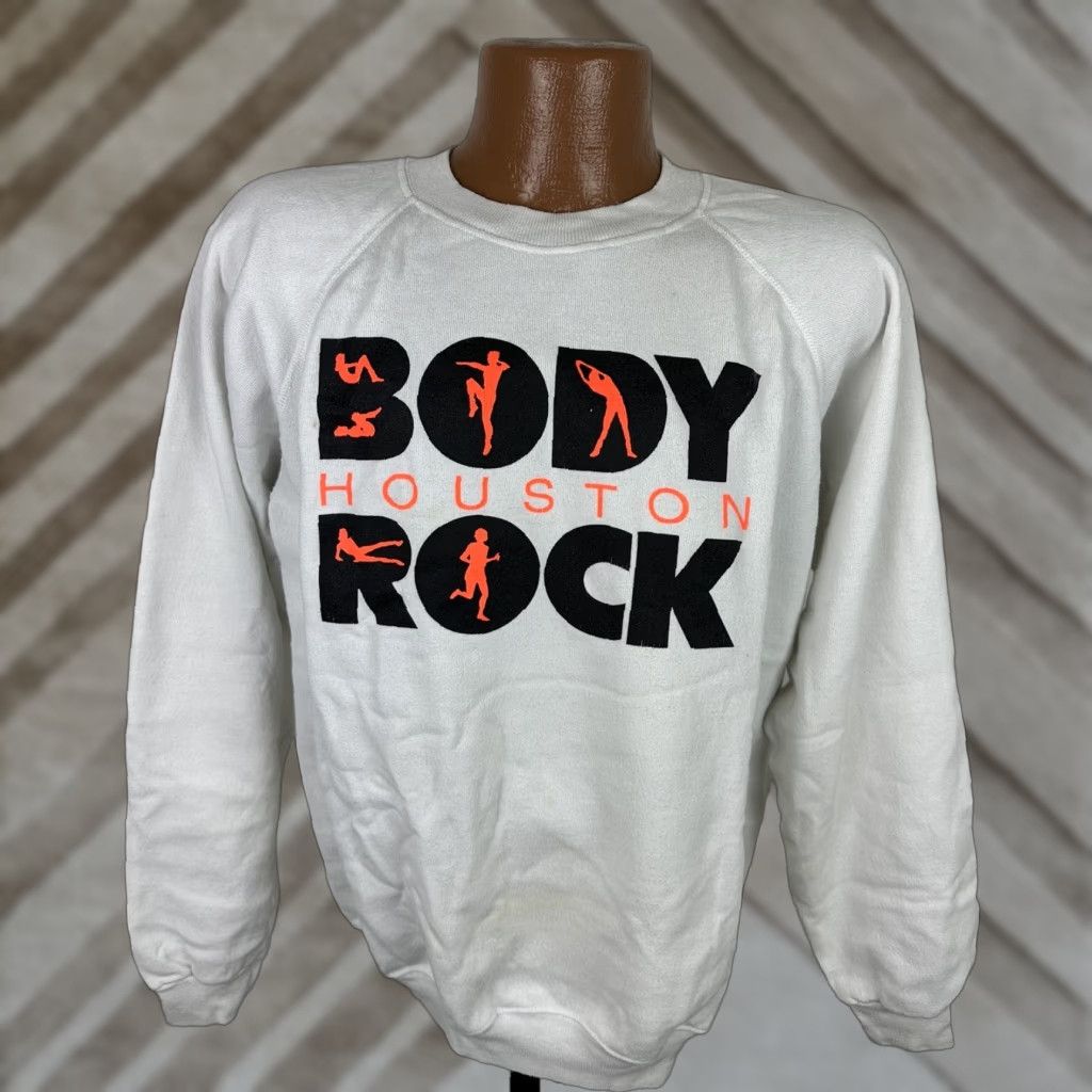 Hanes VINTAGE Hanes White Raglan Sweatshirt XL Men Pullover 90s 80s Crew Neck Lightweight Cotton Blend Graphic Size US XL / EU 56 / 4 - 1 Thumbnail
