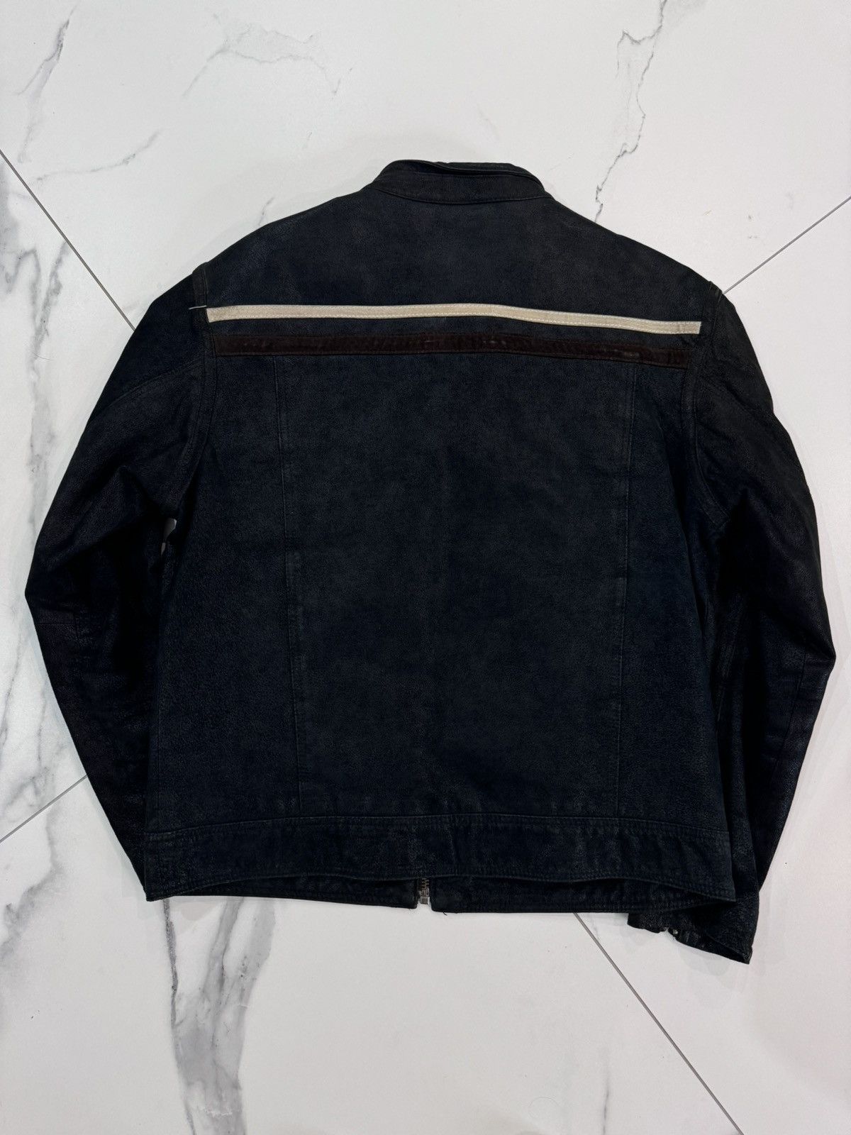 Vintage Vintage Rare Stripes Racing Moto Leather Jacket Size US L / EU 52-54 / 3 - 2 Thumbnail