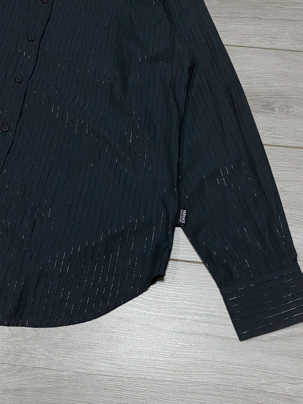 Versace Jeans Couture Versace jeans couture medusa shiny stripped shirt buttons Size US XL / EU 56 / 4 - 4 Thumbnail