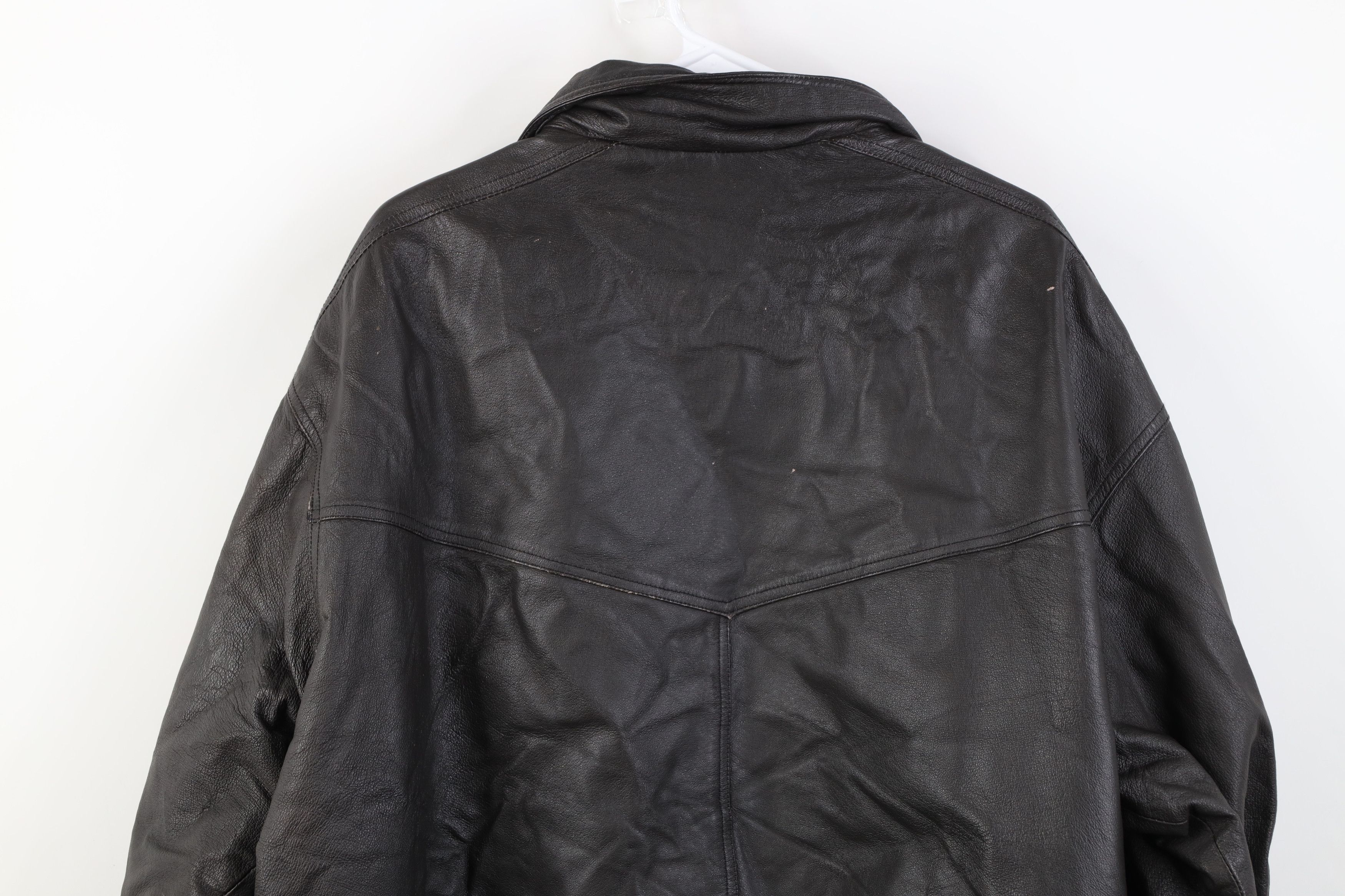 Vintage Vintage 90s Streetwear Quilted Leather Bomber Jacket Brown Size US XXL / EU 58 / 5 - 16 Thumbnail