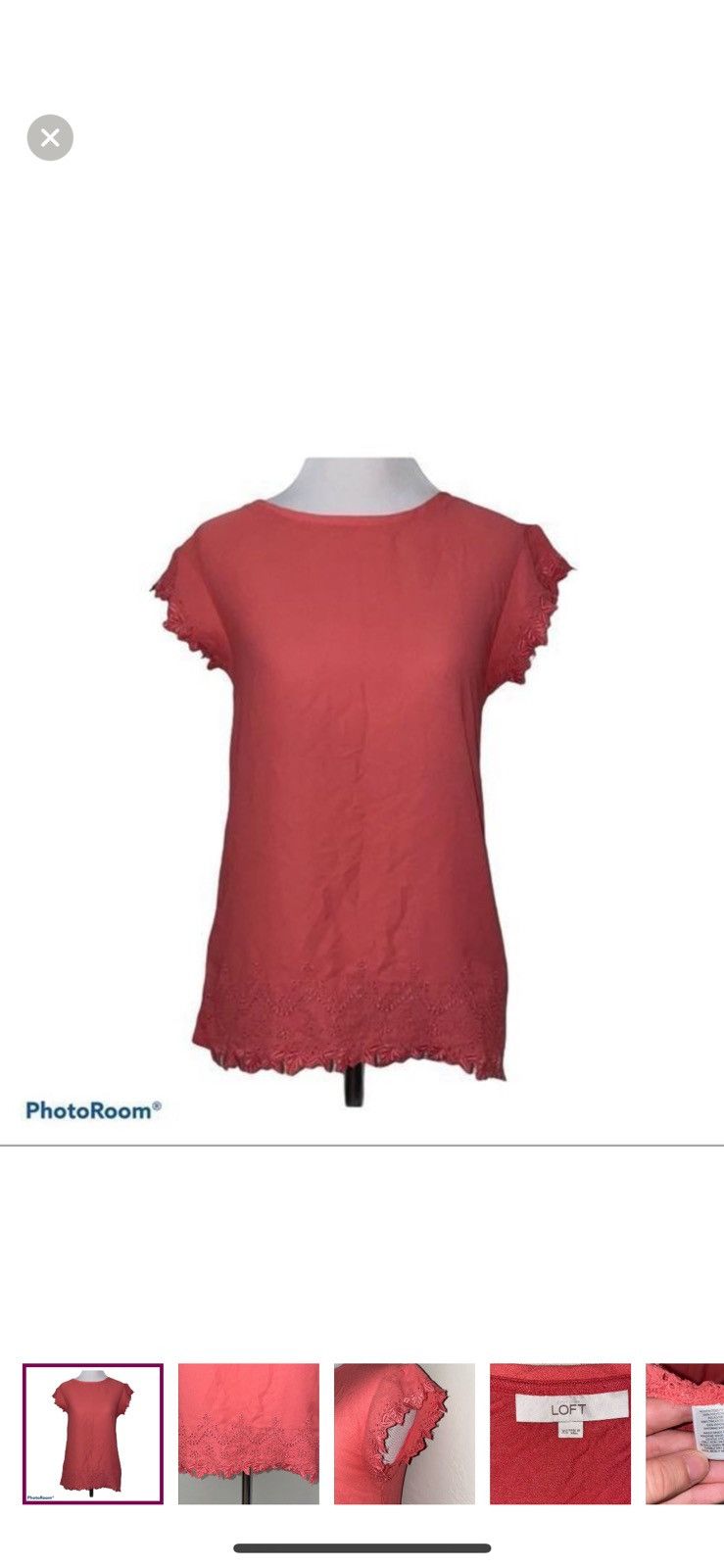 Loft Ann Taylor loft XS eyelet trim tee Size XS / US 0-2 / IT 36-38 - 1 Thumbnail