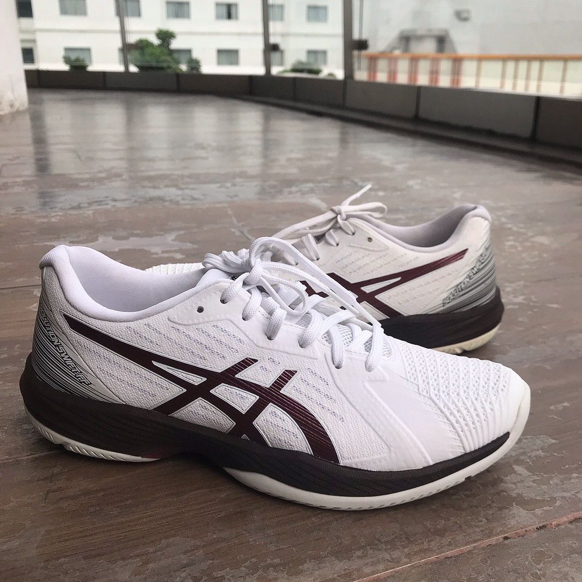 Asics Asics Mens Solution Swift FF White Antique Brown Running jog Size US 8 / EU 41 - 2 Thumbnail