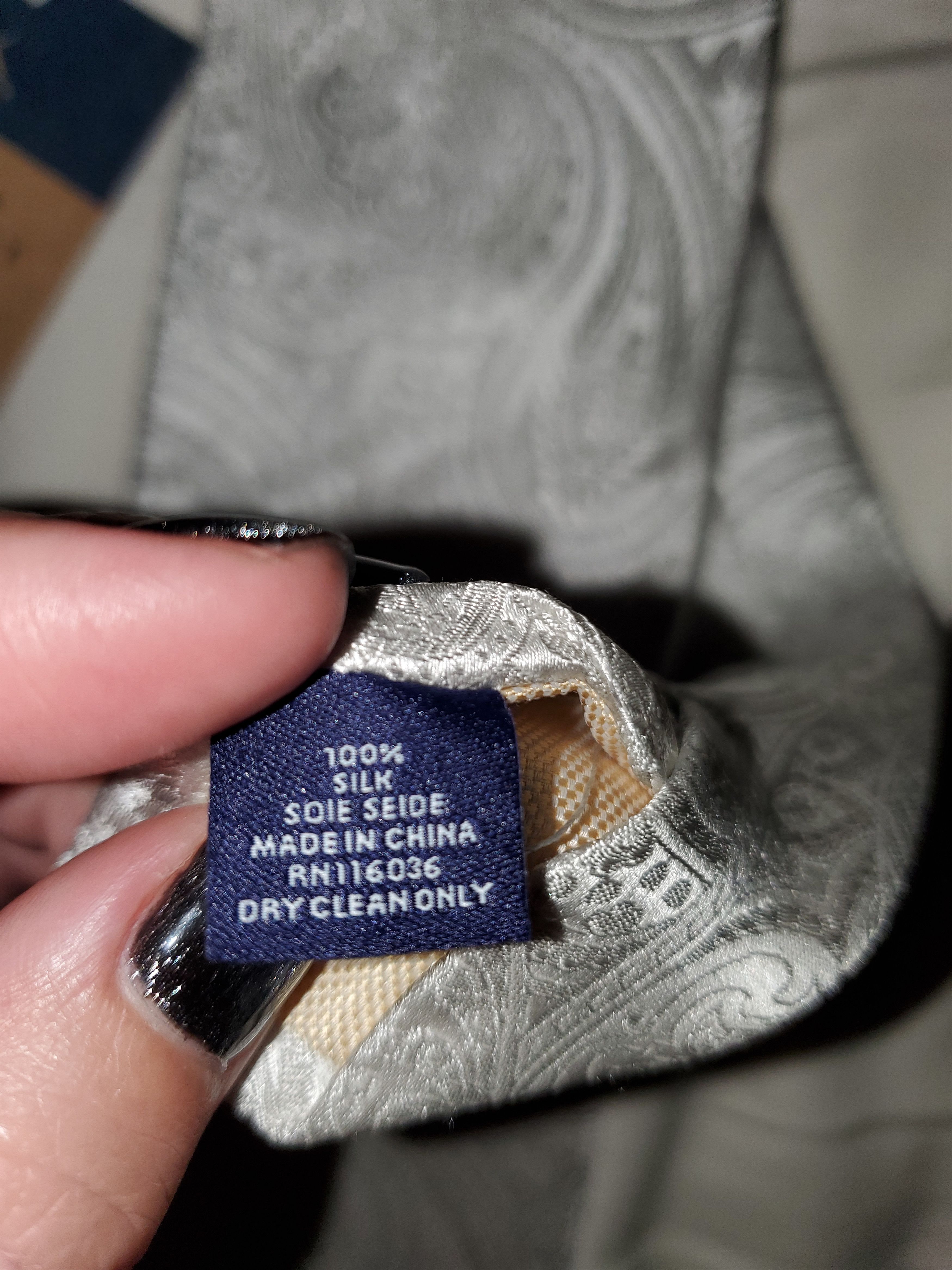 Charles Tyrwhitt *NWT* Charles Tyrwhitt Silver Paisley 100% Silk Tie Size ONE SIZE - 3 Thumbnail
