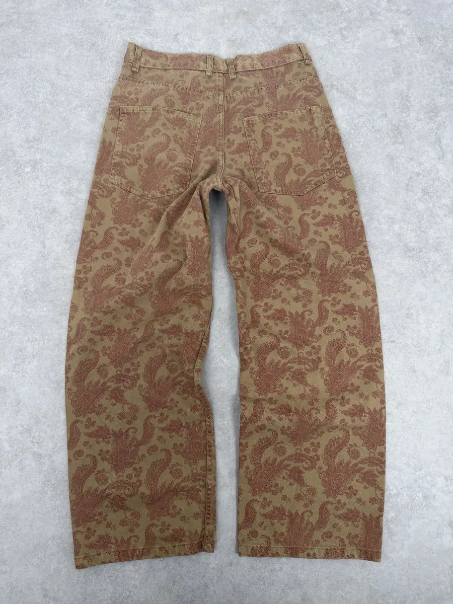 Dries Van Noten Dries Van Noten Beige Red Abstract Floral Pants Size US 30 / EU 46 - 2 Thumbnail