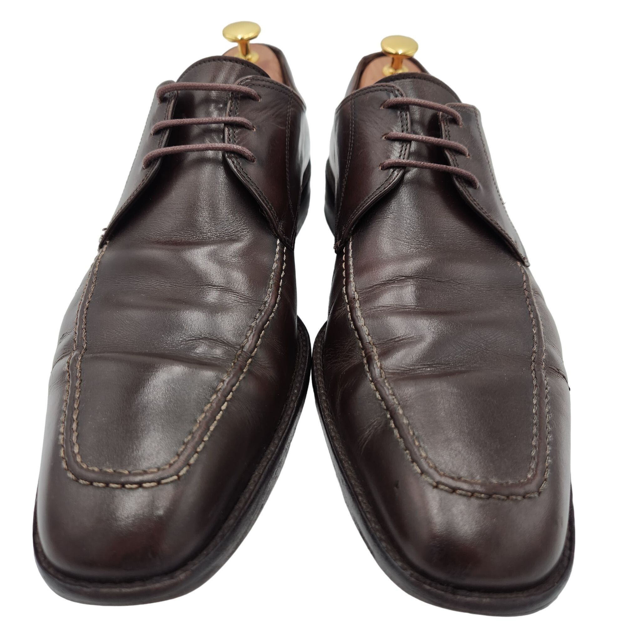 Salvatore Ferragamo Vintage Salvatore Ferragamo Italy Mens 11 Dark Brown Leather Size US 11 / EU 44 - 2 Thumbnail