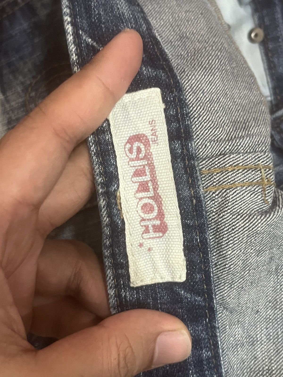 If Six Was Nine Japanese Brand Hollis Blue Cracked Washed Ripped Flare Jeans Size 28" / US 6 / IT 42 - 15 Thumbnail