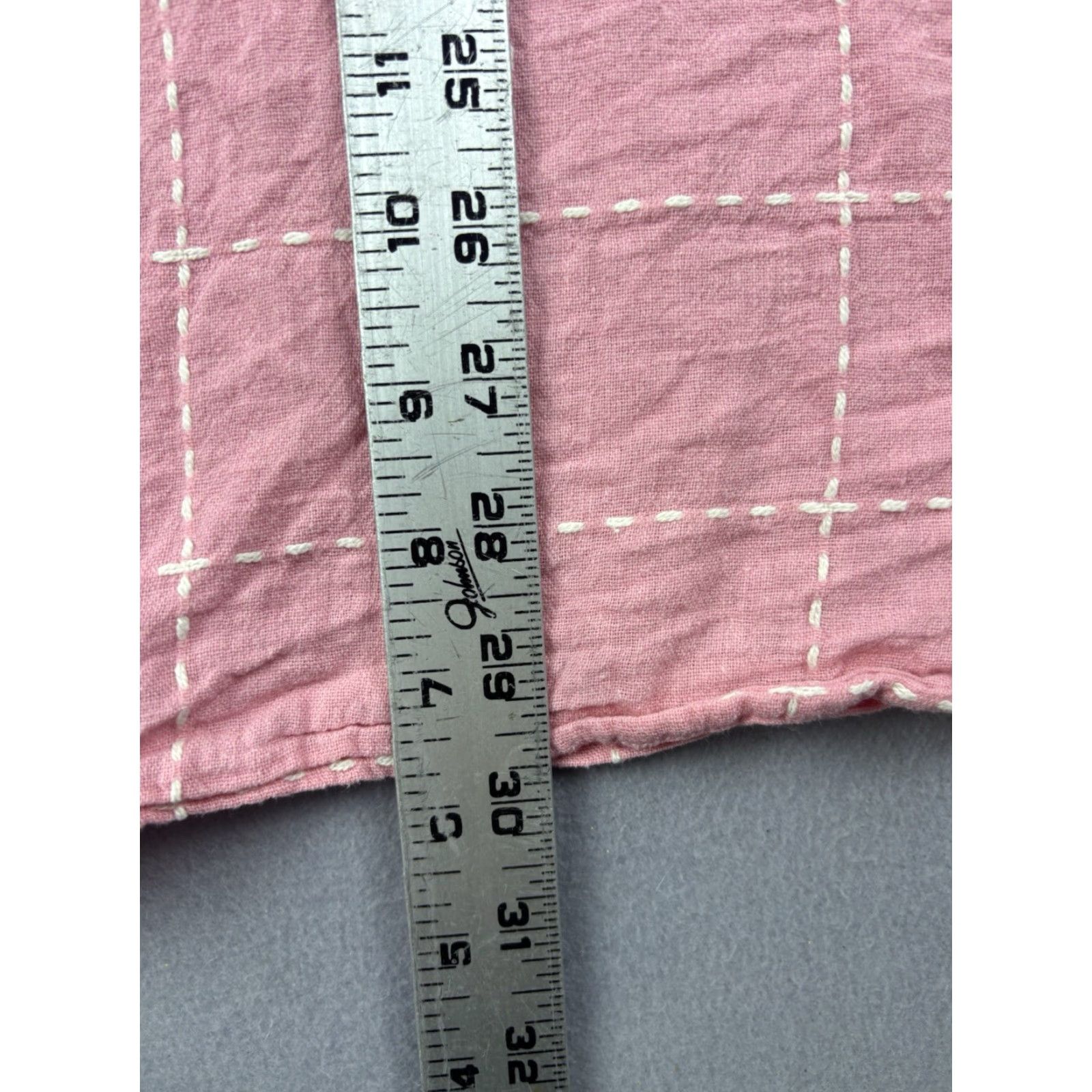 The Territory Ahead VINTAGE 80s Territory Ahead Shirt Men LT Pink Check Stitch Loop Collar Button-Up Short Sleeve Size US L / EU 52-54 / 3 - 7 Thumbnail