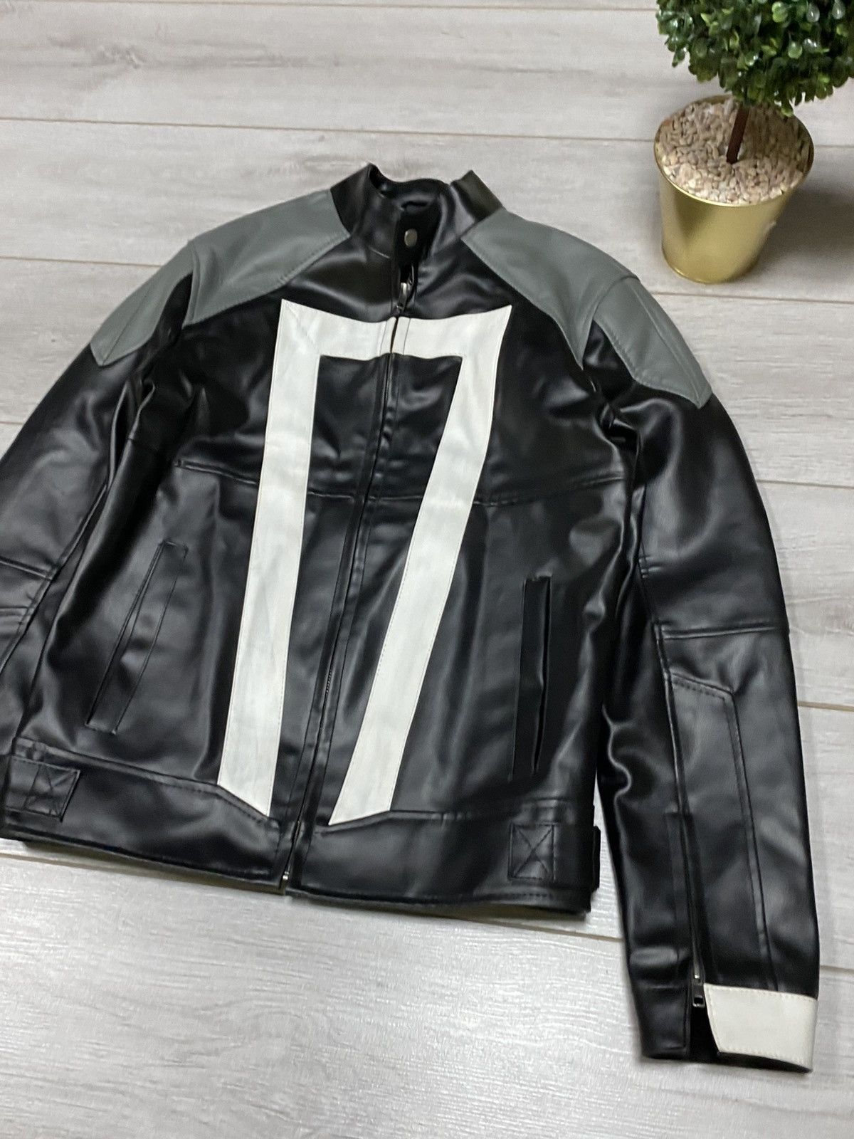 Vintage Ghost rider Robbie Reyes Inspire leather jacket black white Size US M / EU 48-50 / 2 - 2 Thumbnail