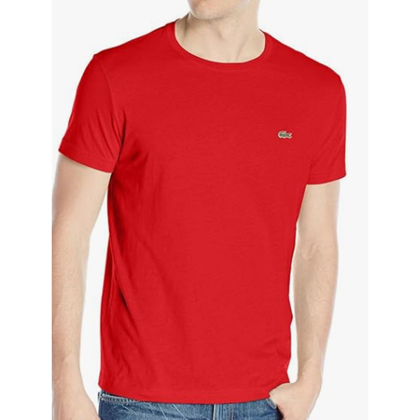 Lacoste Lacoste Men's Discontinued Pima Cotton Jersey T-Shirt Red S Size US S / EU 44-46 / 1 - 1 Thumbnail