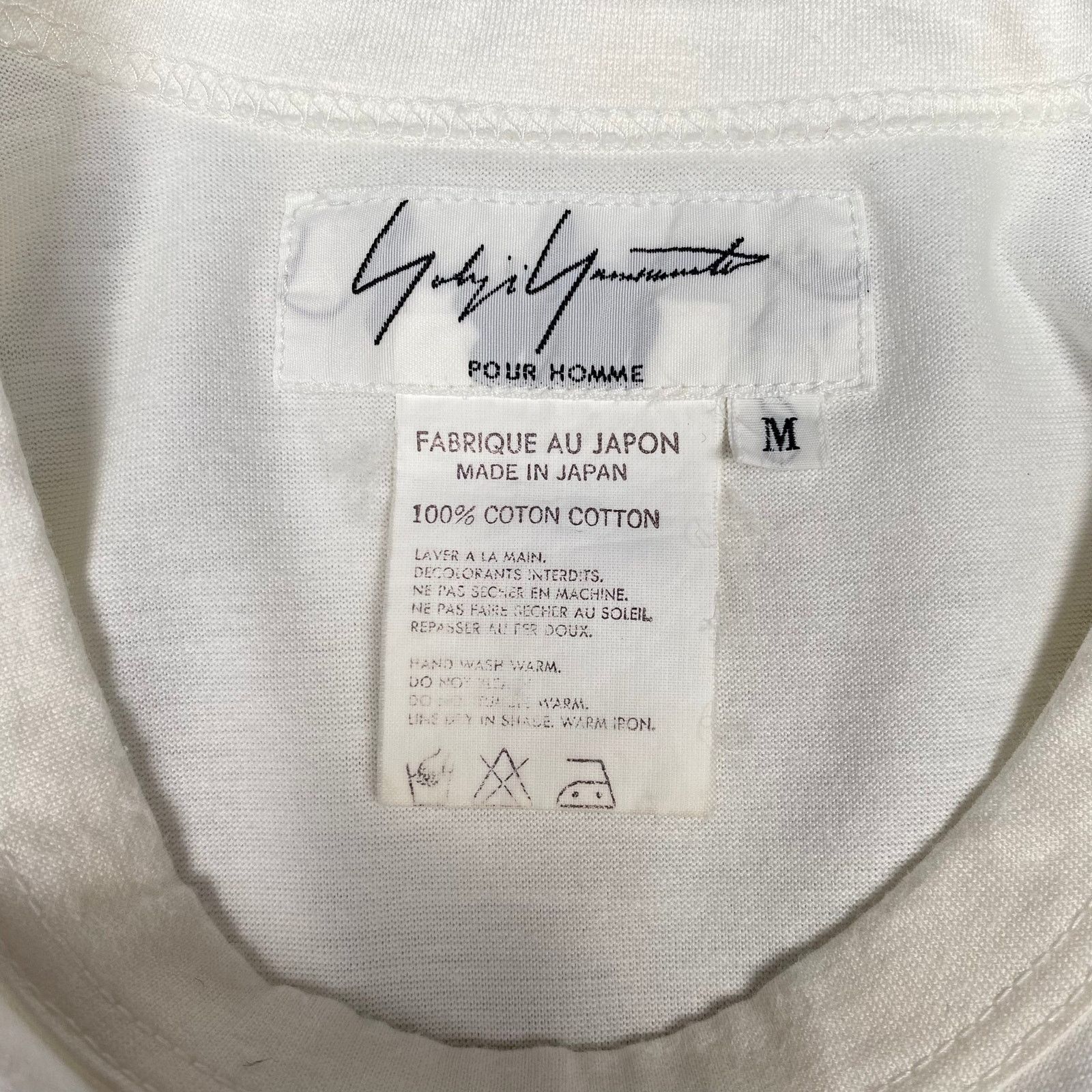 Yohji Yamamoto Yohji Yamamoto Pour Homme White Long Sleeve Tee SS96 Size US M / EU 48-50 / 2 - 5 Thumbnail