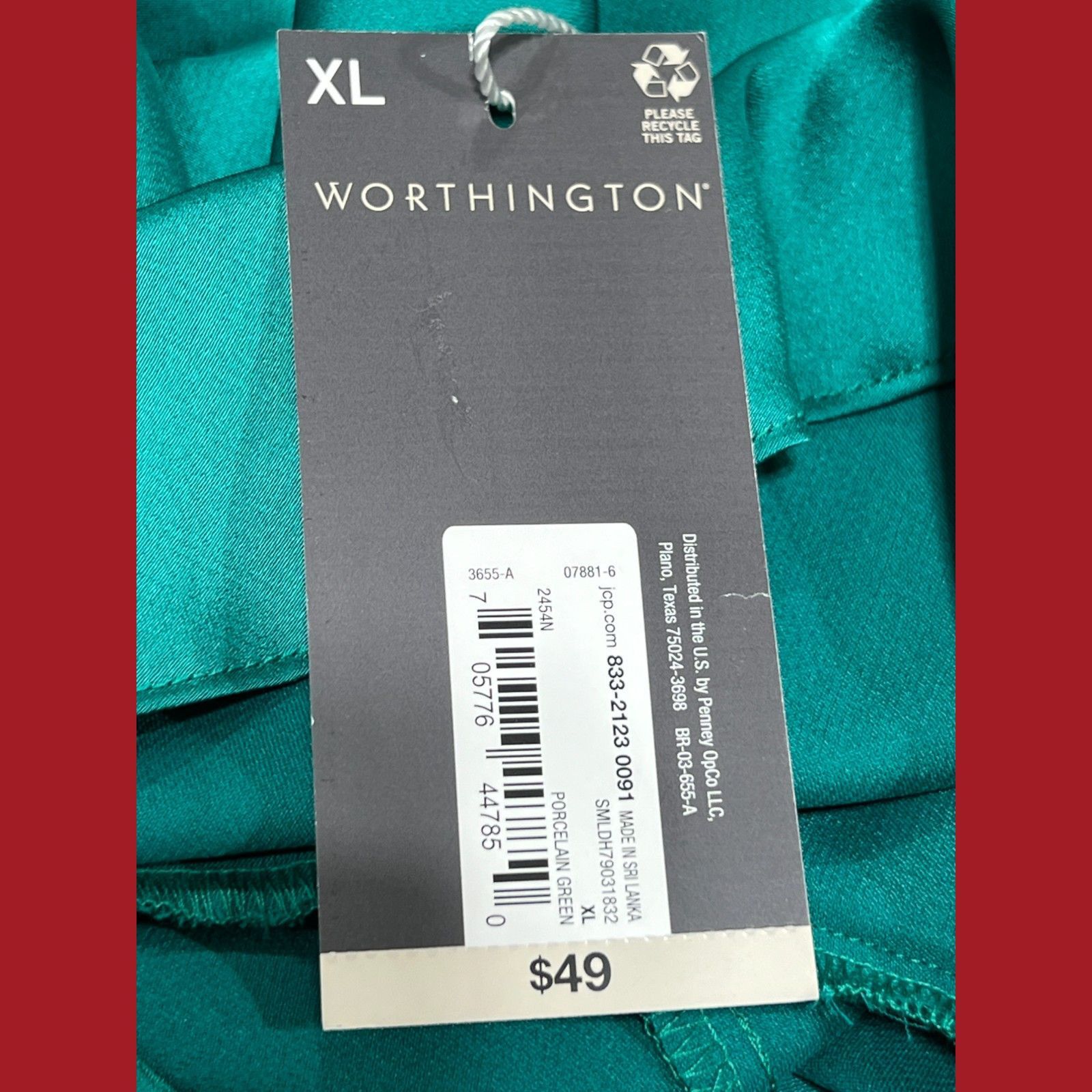 Worthington Worthington - Women's Square Neck Short Sleeve - Satin Blous Size XL / US 12-14 / IT 48-50 - 10 Thumbnail