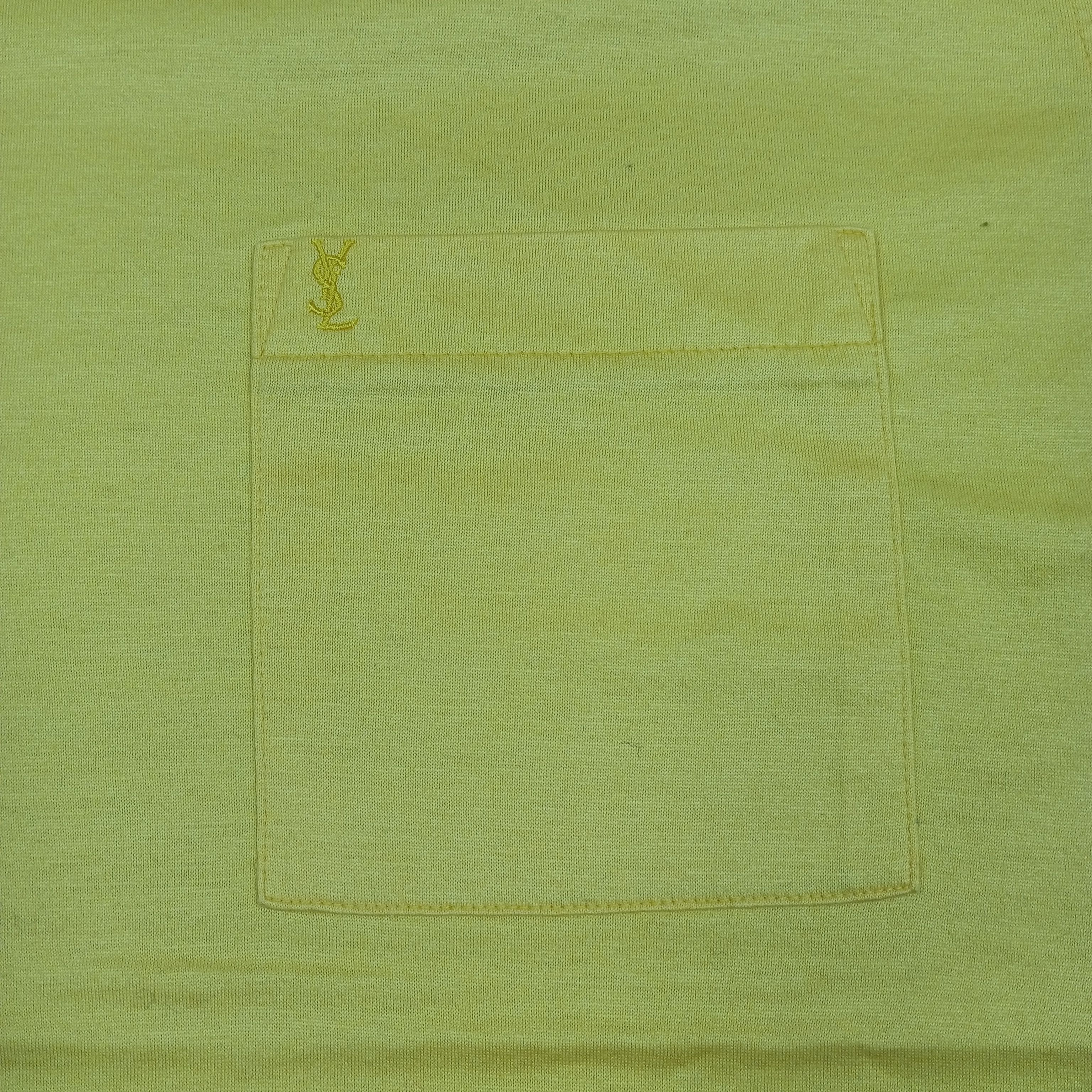 Vintage × Yves Saint Laurent Yves Saint Laurent Small Logo Pocket Design Tshirt Size US L / EU 52-54 / 3 - 2 Thumbnail