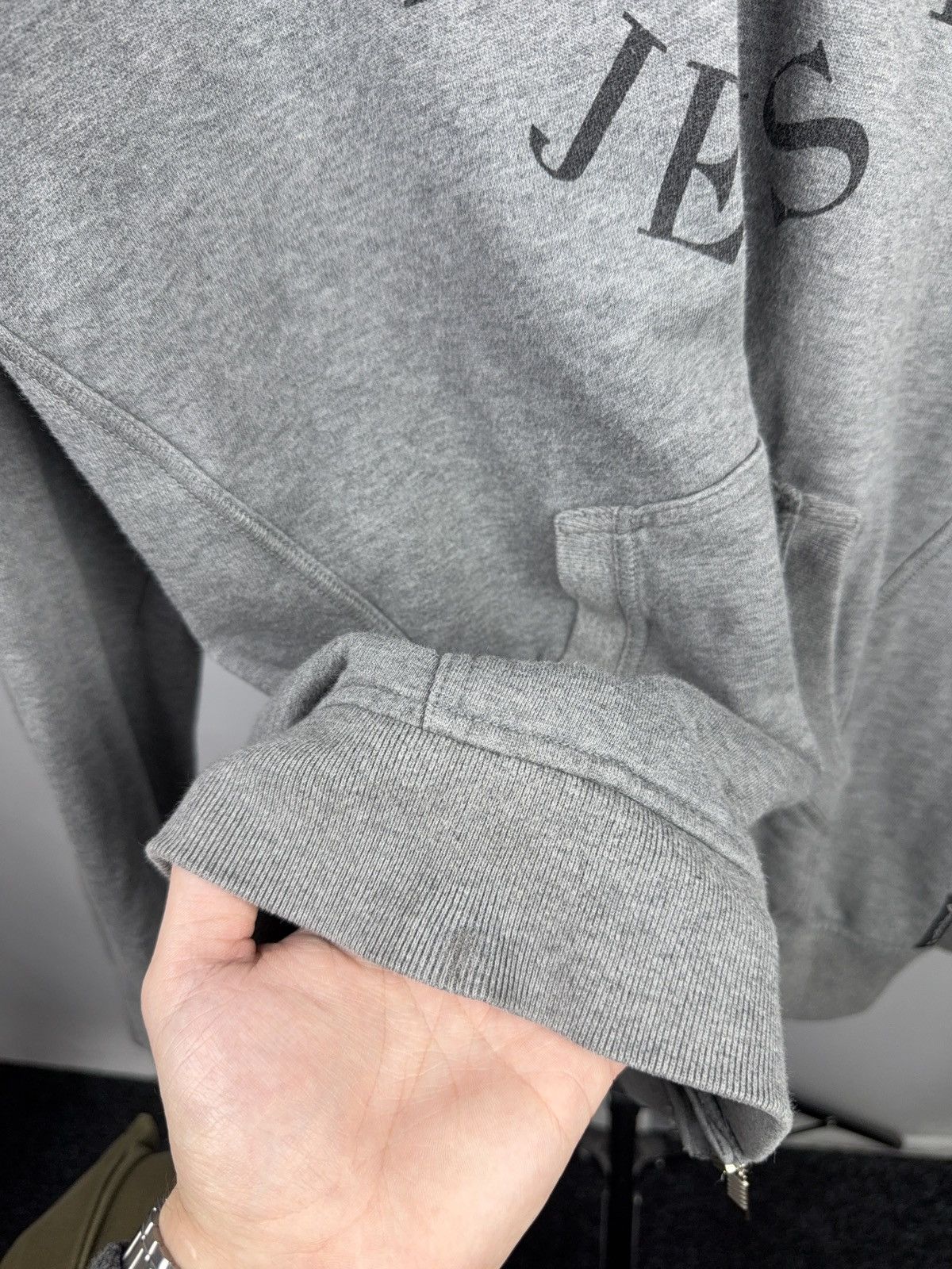Armani 00s Armani Jeans Grey Zip Hoodie Logo Print Casual Fit Size US XL / EU 56 / 4 - 11 Thumbnail