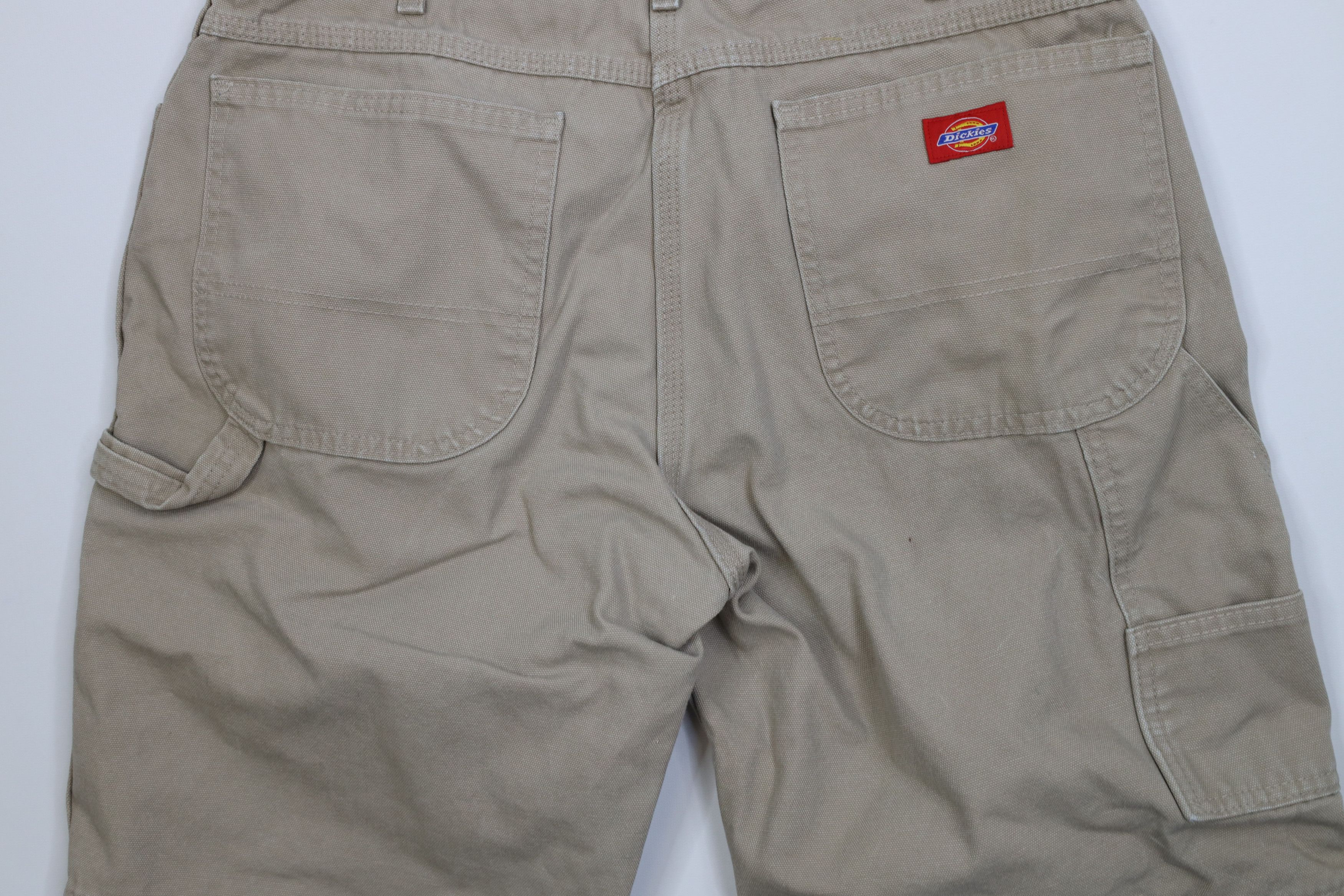 Dickies Vintage Y2K Dickies Relaxed Fit Canvas Dungaree Shorts Beige Size US 34 / EU 50 - 10 Thumbnail