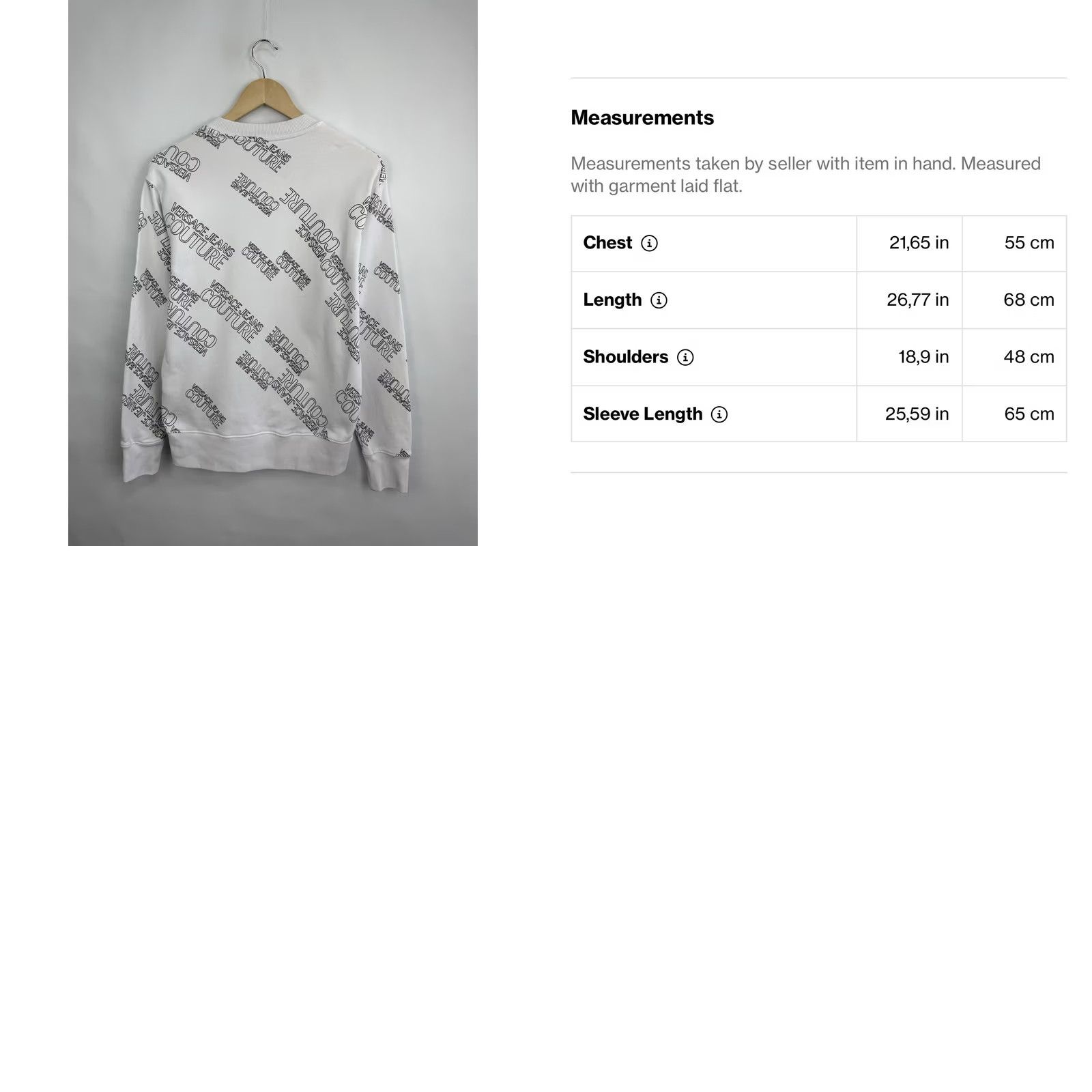 Versace Jeans Couture VINTAGE Versace Jeans Couture Sweatshirt Retro Hype Y2K XS White Mens Pullover XS/S Regular Size Size US XS / EU 42 / 0 - 8 Thumbnail