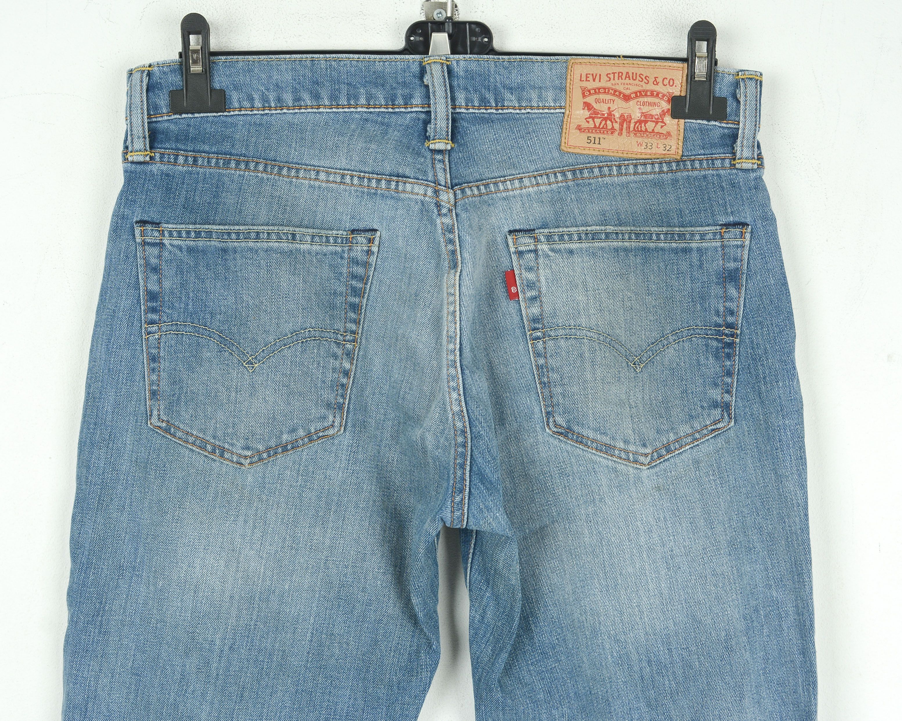Levi's 511 W33 L32 Jeans Slim Denim Pants Trousers Straight Blue Size US 33 - 4 Thumbnail