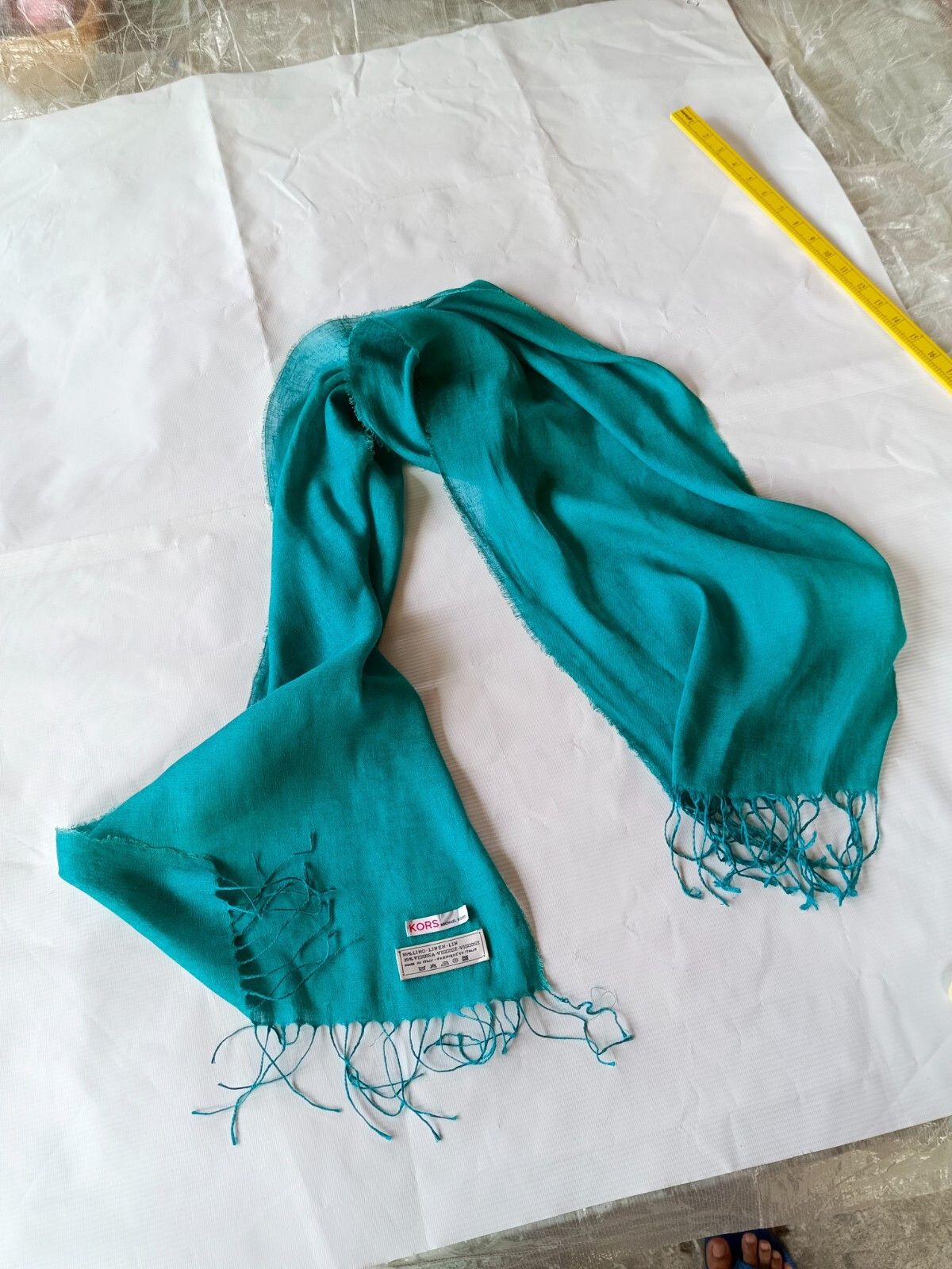 Michael Kors MICHAEL KORS MK Long Green Linen Blended Fabric Scarf Shawl Size ONE SIZE - 8 Thumbnail