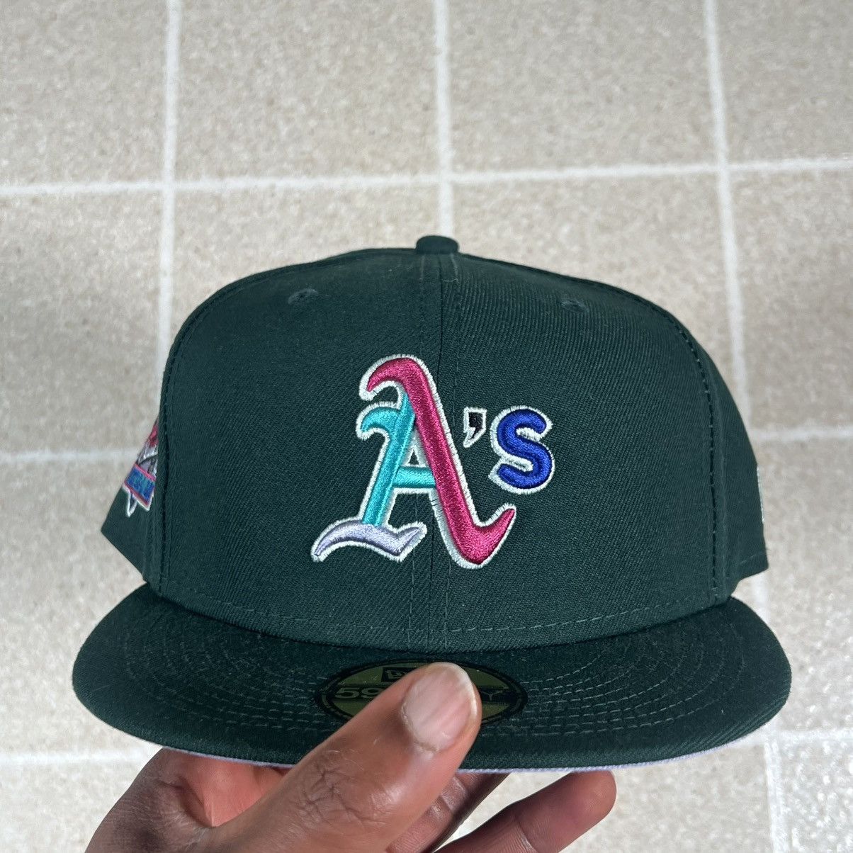 New Era NEW ERA OAKLAND ATHLETICS GREEN 59FIFTY FITTED HAT 7 7/8 Size ONE SIZE - 1 Thumbnail
