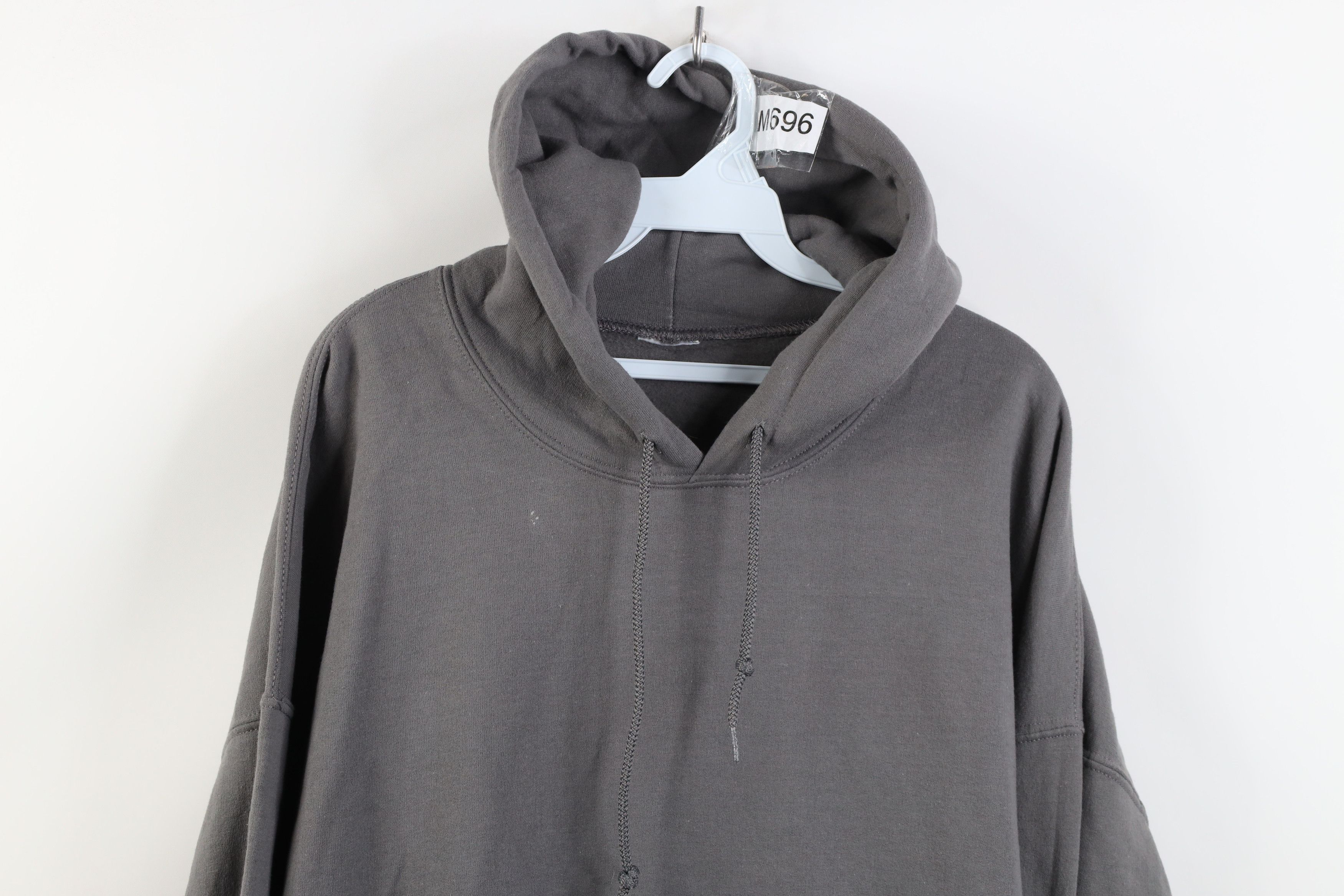 Vintage Vintage 90s Y2K Streetwear Heavy Hoodie Sweatshirt Gray Size US XXL / EU 58 / 5 - 2 Thumbnail