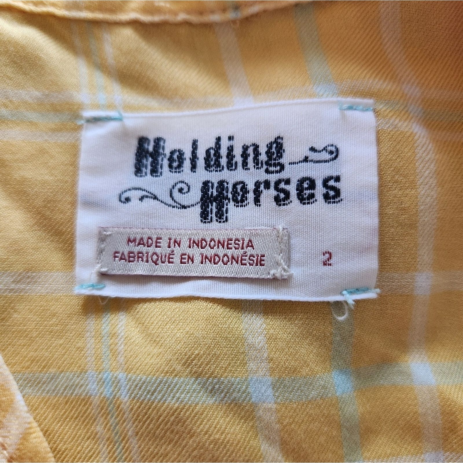 Anthropologie Holding Horses from Anthropologie Yellow Plaid tuck top 2 Size S / US 4 / IT 40 - 7 Thumbnail
