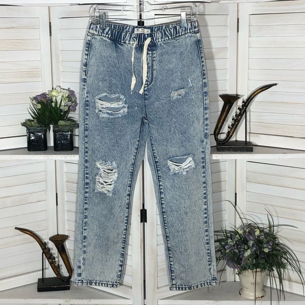 Vintage Y2K 80s retro acid wash high rise wide leg grabs jeans sz S Size 26" / US 2 / IT 38 - 1 Thumbnail