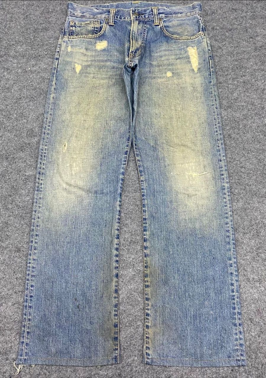 If Six Was Nine Vintage Edwin 504 Distressed Denim Kurt Cobain Style Size US 33 - 1 Thumbnail