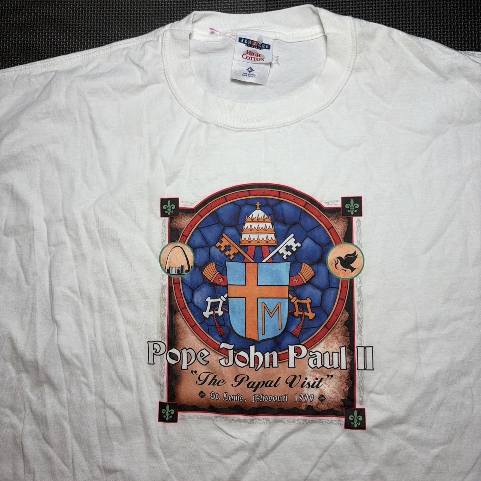 Other Vtg 90s The Champ Tag Pope John Paul Stl Mo Jesus Tee Size US XL / EU 56 / 4 - 2 Thumbnail