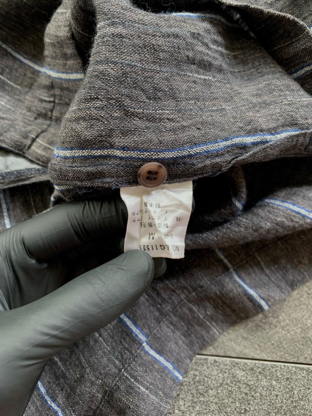 Issey Miyake FREE TAX! 90s Linen Relaxed Striped Shirt Size US L / EU 52-54 / 3 - 8 Thumbnail
