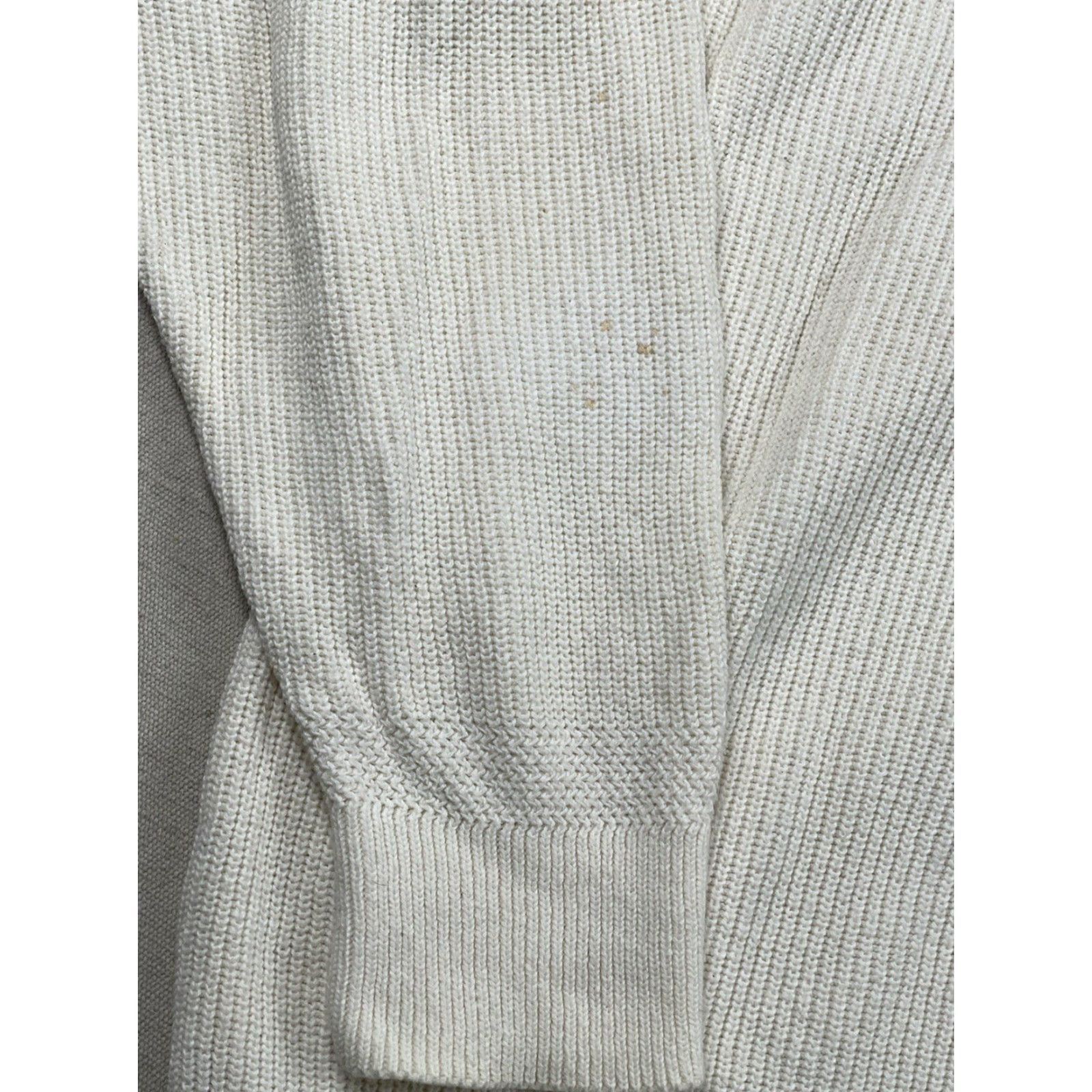 Vintage VINTAGE LL BEAN Sweater Mens XL Knit Fisherman Mock Neck White Heavyweight Pullover USA 80s 90s Classic B23 Mens Size US XL / EU 56 / 4 - 4 Thumbnail