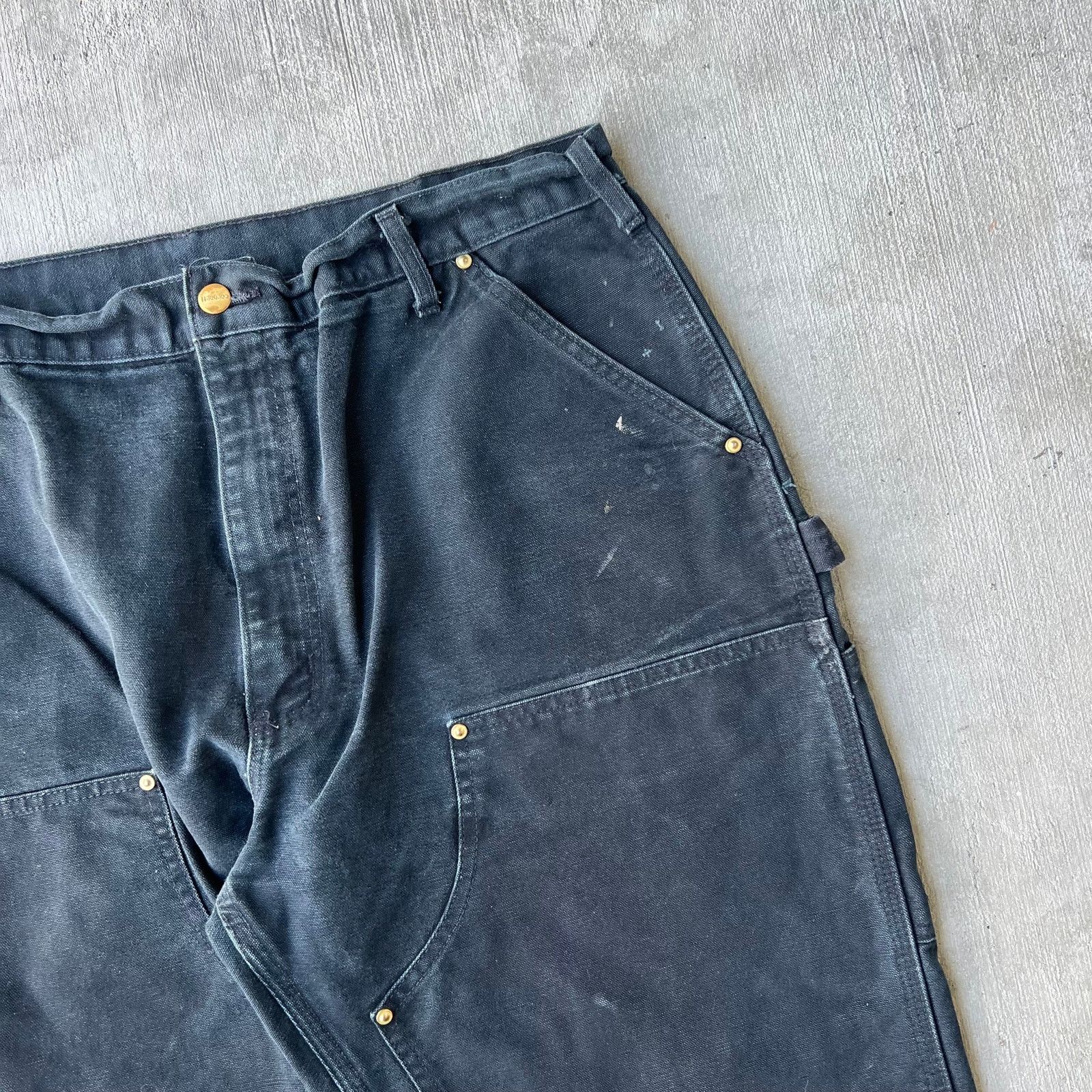 Carhartt × Vintage Carhartt faded black double knee work wear carpenter pants Size US 37 - 8 Thumbnail