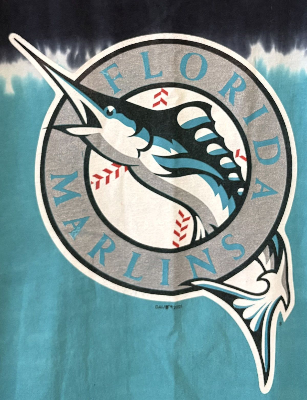 MLB 2001 Florida Marlins MLB Tie Dye Glitter Ink Graphic ERD Tee Size US L / EU 52-54 / 3 - 3 Thumbnail