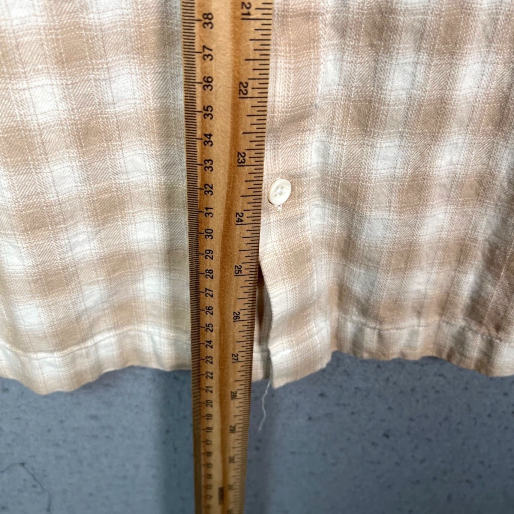 Pacsun PacSun Beige & White Plaid Cotton Button-Up Shirt Mens XL Size Size US XL / EU 56 / 4 - 6 Thumbnail
