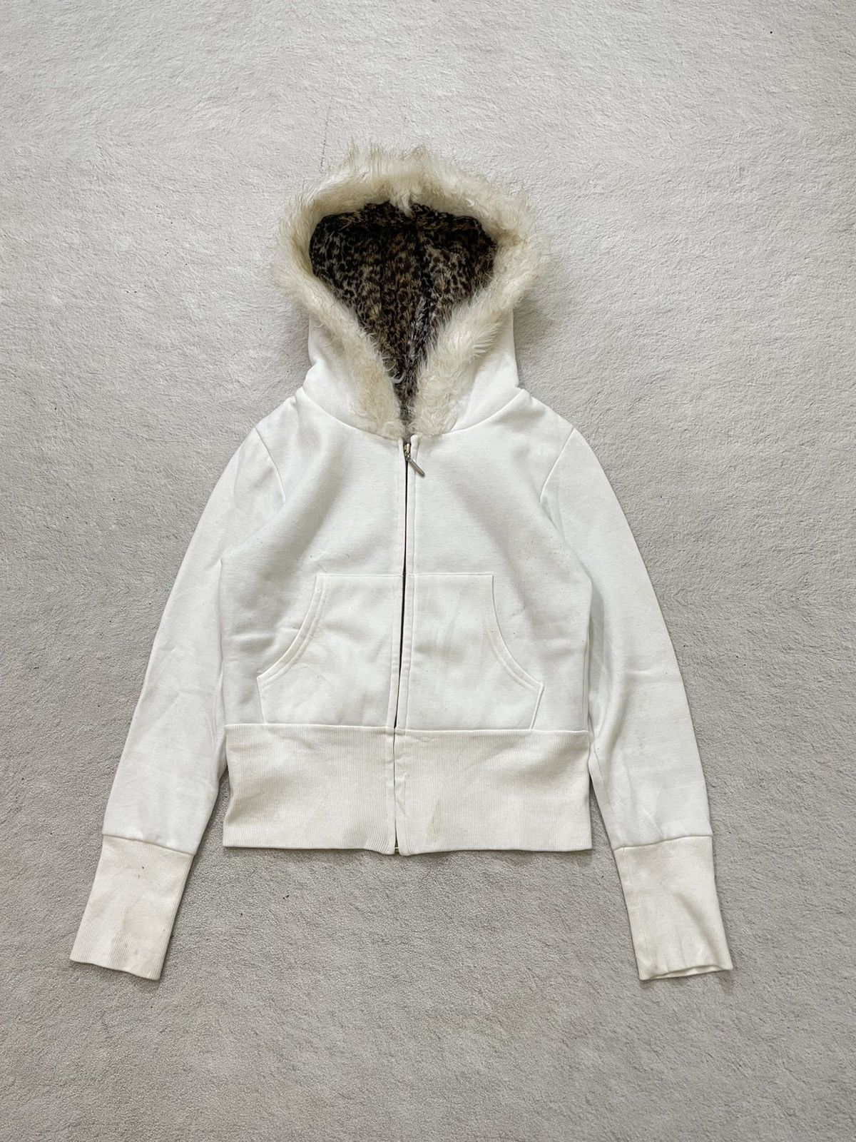 If Six Was Nine 2000s Archival White Faux Fur Hooded Leopard Y2K Hysteric if Size US S / EU 44-46 / 1 - 1 Thumbnail
