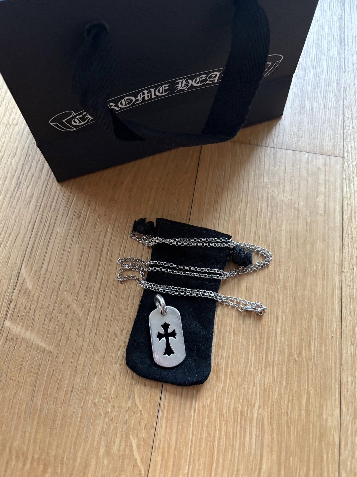 Chrome Hearts Cut out Dog tag pendant & Roll Chain