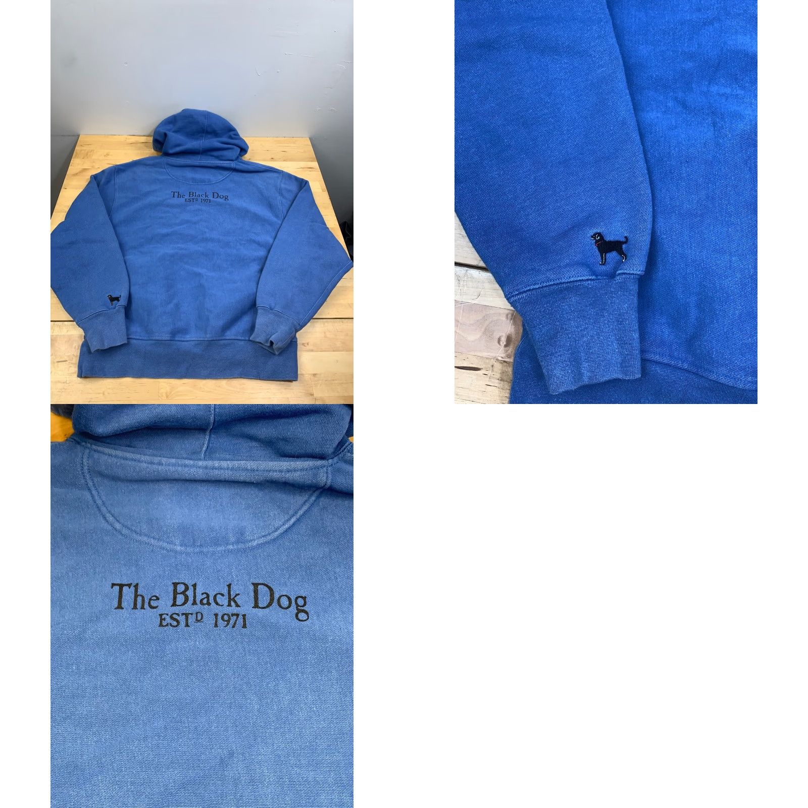 Vintage The Black Dog Hoodie Mens XS Blue Oversized Pullover Logo Heavy 11993 Size US XS / EU 42 / 0 - 8 Thumbnail