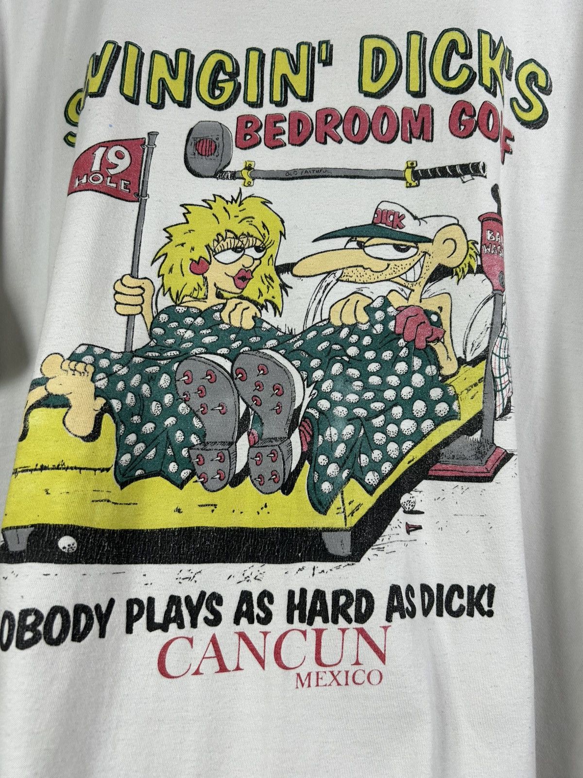 Vintage 90s Swingin Dicks Bedroom Golf Rules Sex Tee XXX Parody Size US XXL / EU 58 / 5 - 10 Thumbnail