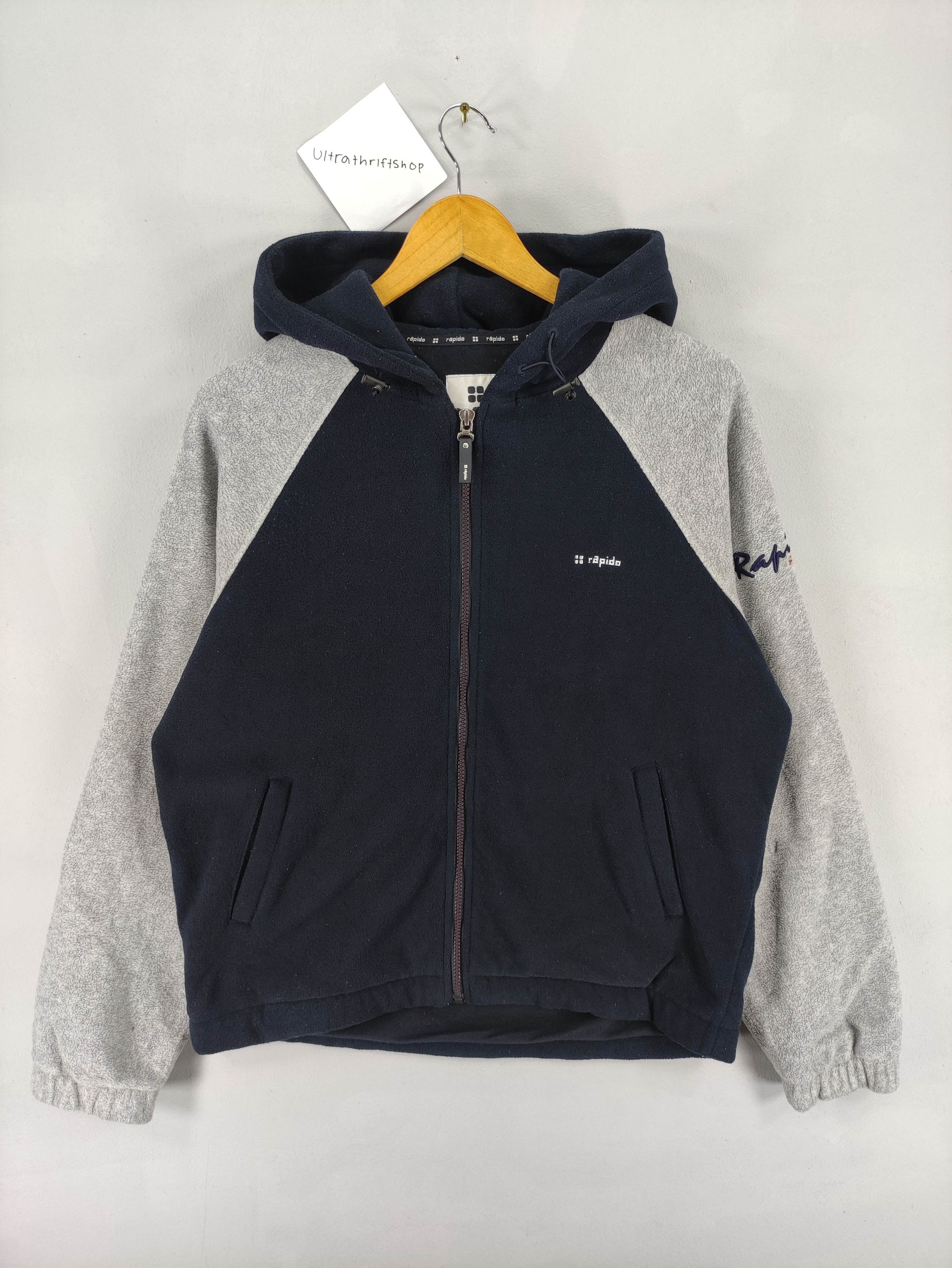 Japanese Brand Vintage Rapido Fleece Sweater Jacket Hoodie Zipper Size US L / EU 52-54 / 3 - 2 Thumbnail