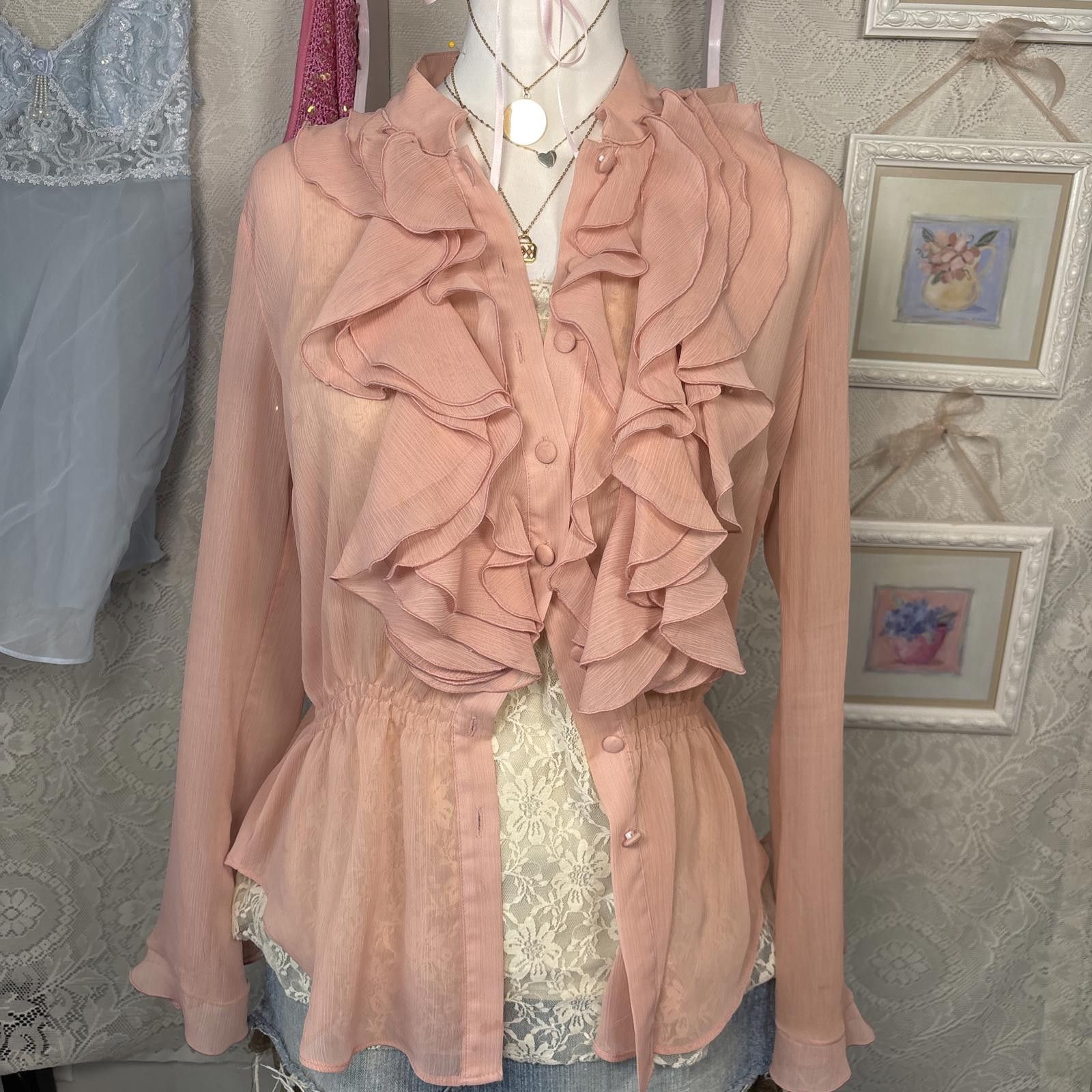 Other y2k coquette ruffle button up blouse Size S / US 4 / IT 40 - 2 Thumbnail