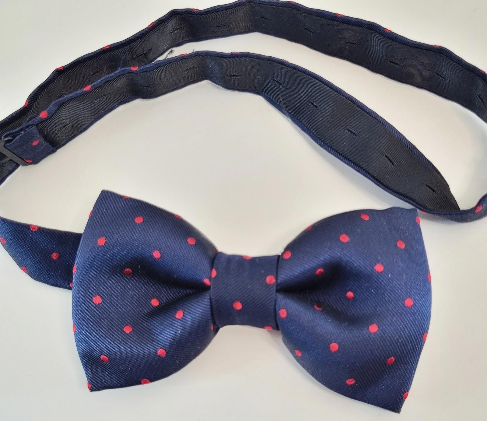 Other Navy Blue Bow Tie with Red Polka Dots – Adjustable Size ONE SIZE - 1 Thumbnail