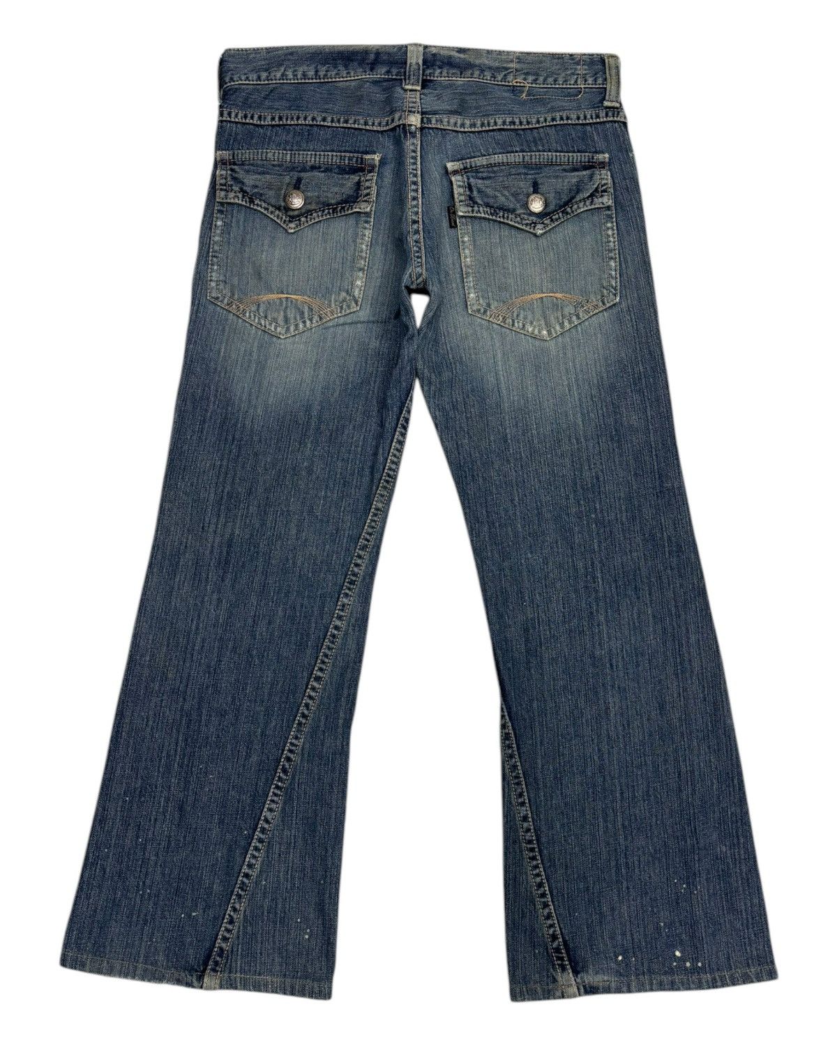 Hysteric Glamour × Japanese Brand Vintage ON BOARD Flared Baggy Distressed Denim Jeans Size US 35 - 8 Thumbnail