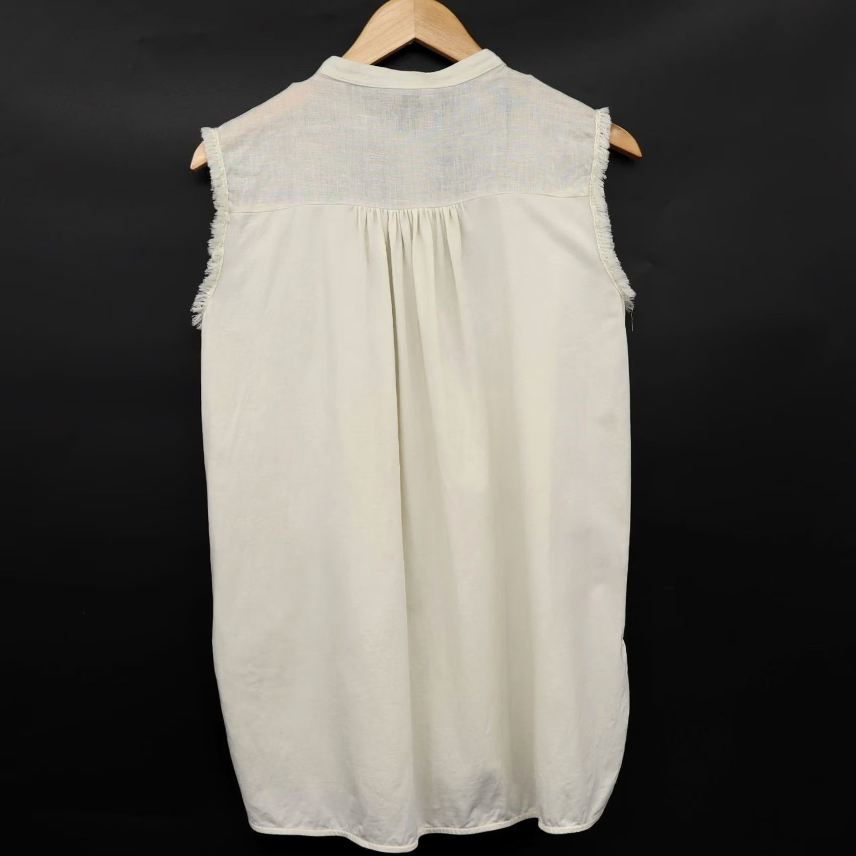 Max Mara Max Mara Weekend Albany Embroidered Fringe Sleeveless Tunic Top Ivory M Tank Casual Linen Cotton Front Back Stretch Women Size M / US 6-8 / IT 42-44 - 2 Thumbnail