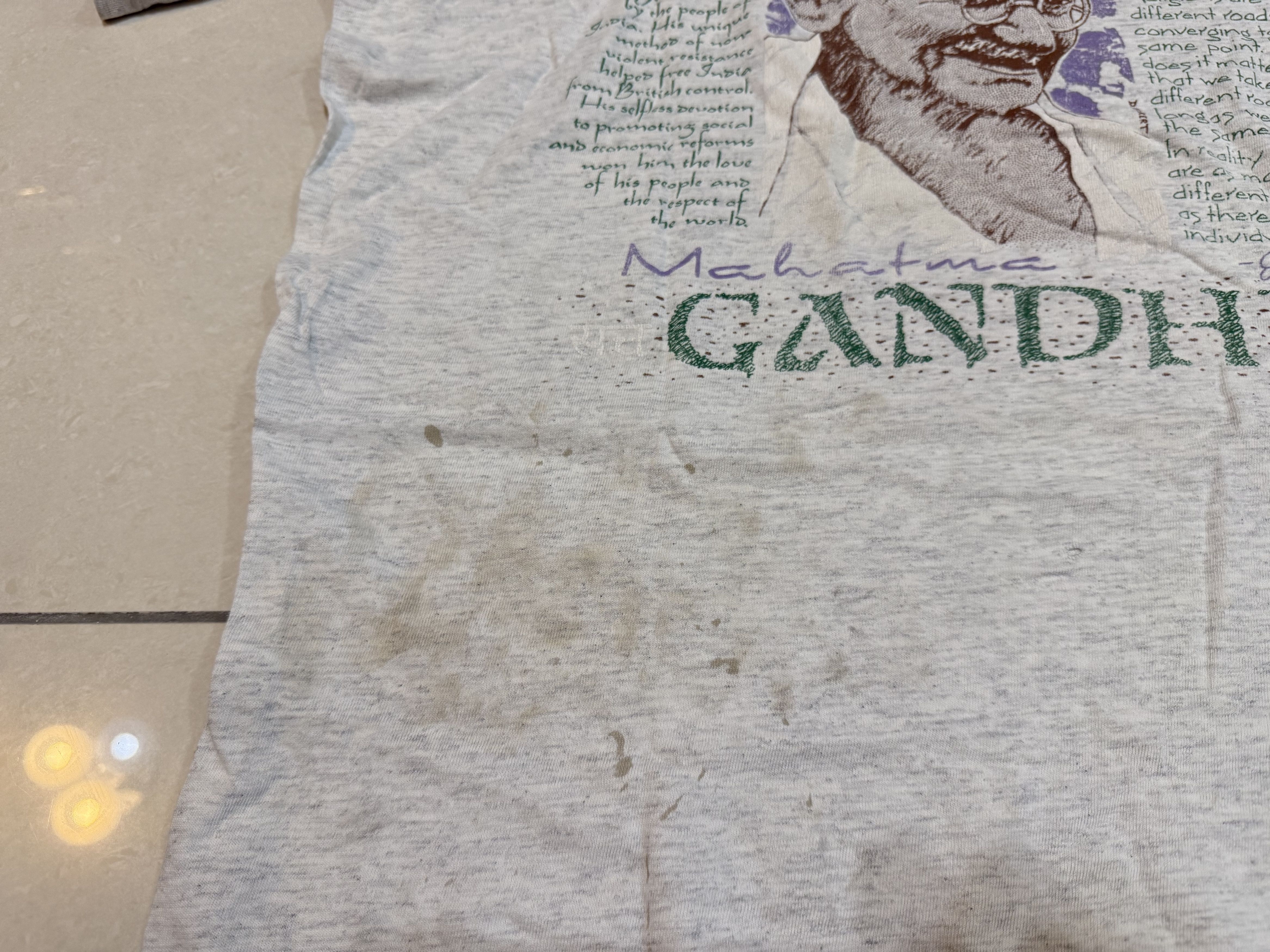 Vintage Vintage 90s Gandhi T-Shirt Size US L / EU 52-54 / 3 - 3 Thumbnail
