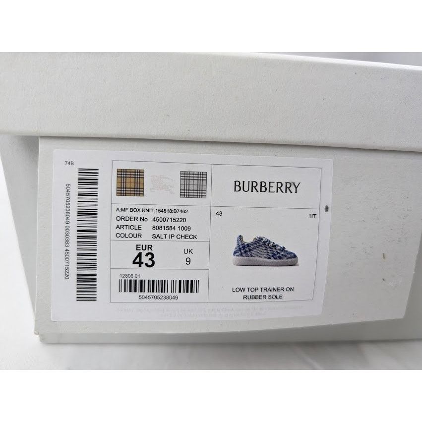 Burberry o1rshd1 Low-Top Trainer on Rubber Sole in Salt IP Chek Size US 10 / EU 43 - 22 Thumbnail