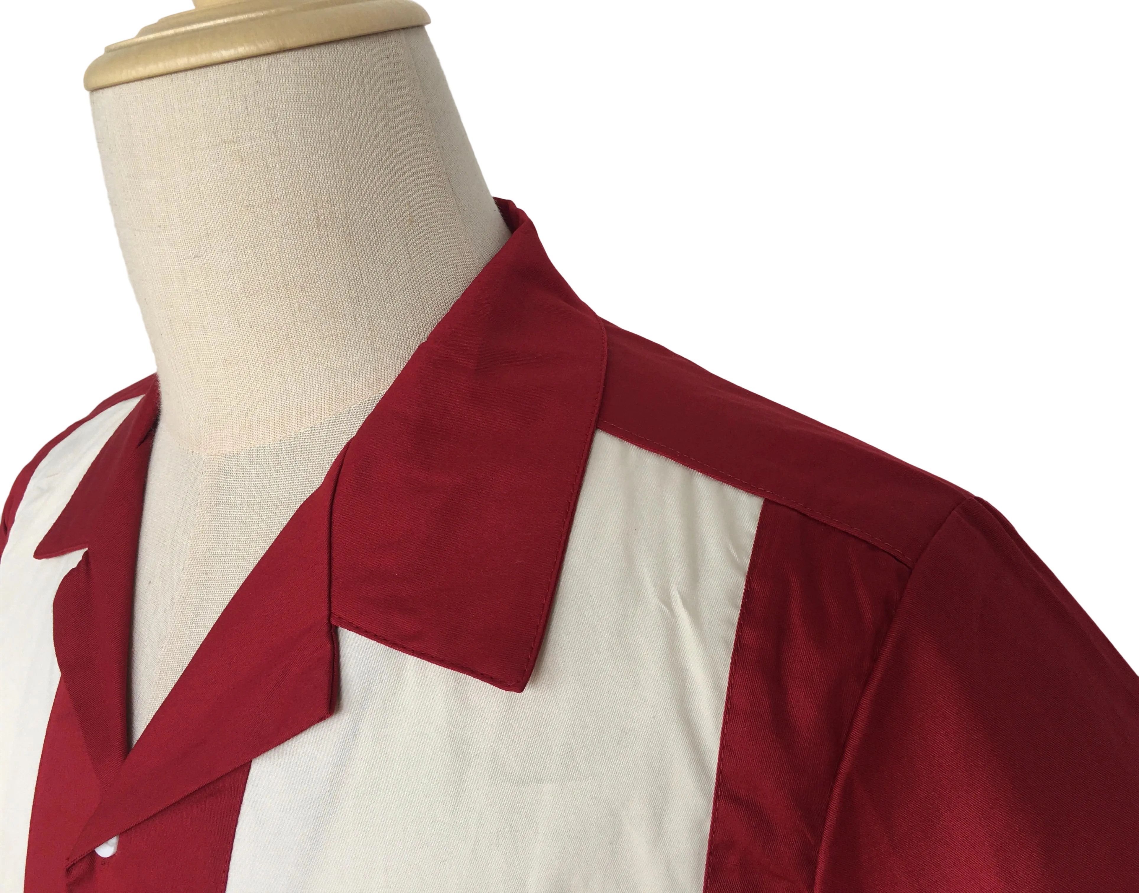 Other Retro Two-tone Men Shirt Solid Casual Shirt Maroon Size US M / EU 48-50 / 2 - 4 Thumbnail
